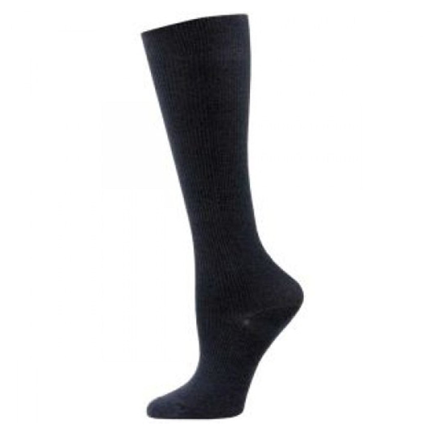 Peltz Shoes Unisex Think Medical Solid Compression Socks Black 01651