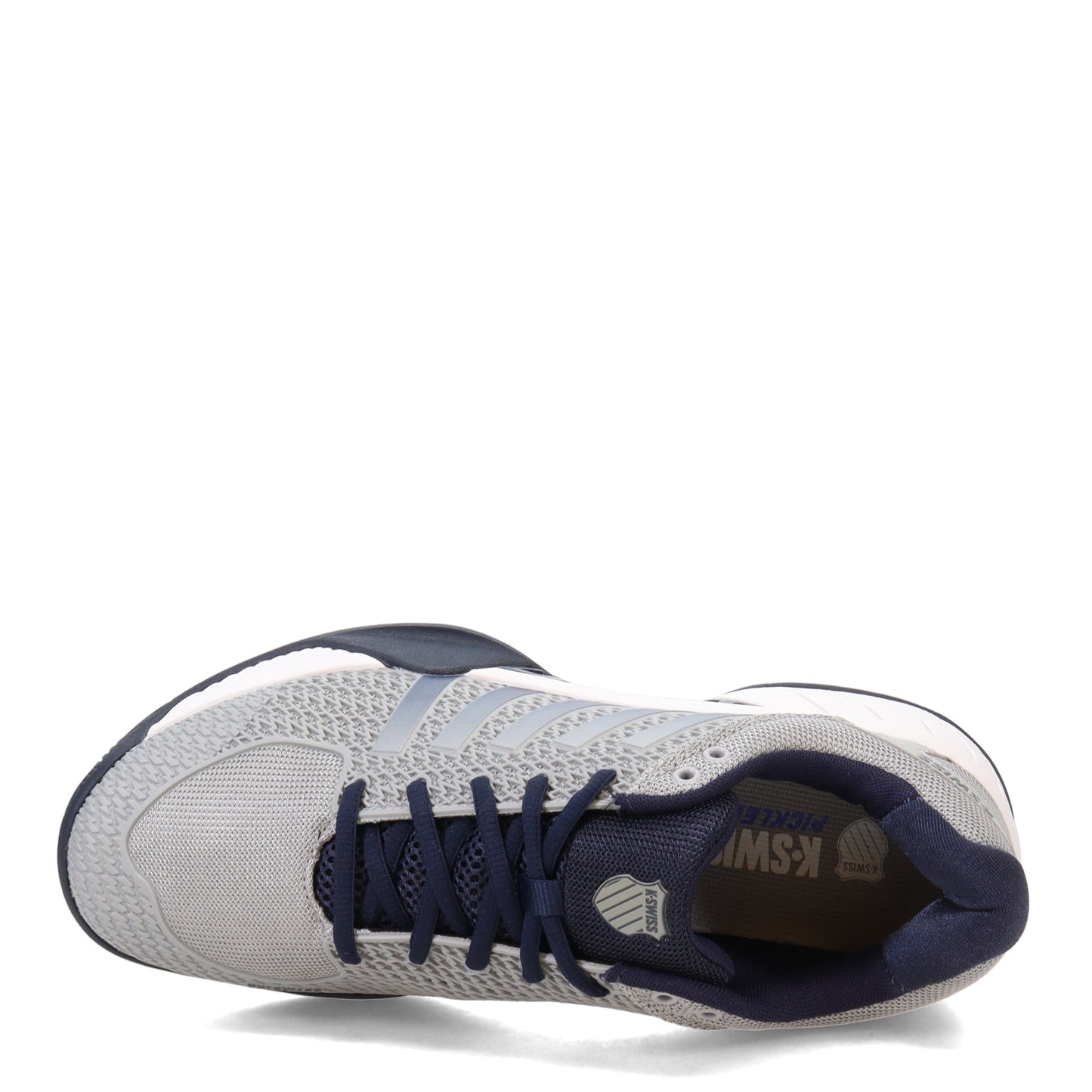 Peltz Shoes Men's K-Swiss Express Light Pickleball Shoe Grey Navy 06563-082-M