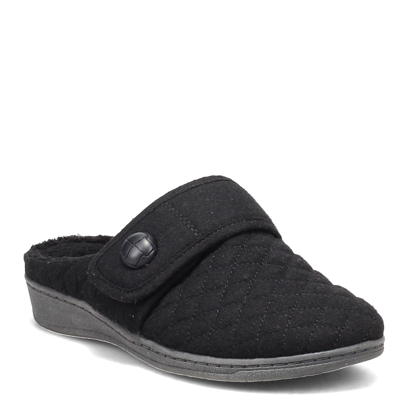 Peltz Shoes Women's Vionic Carlin Slipper BLACK FLANNEL 10011458-BLK