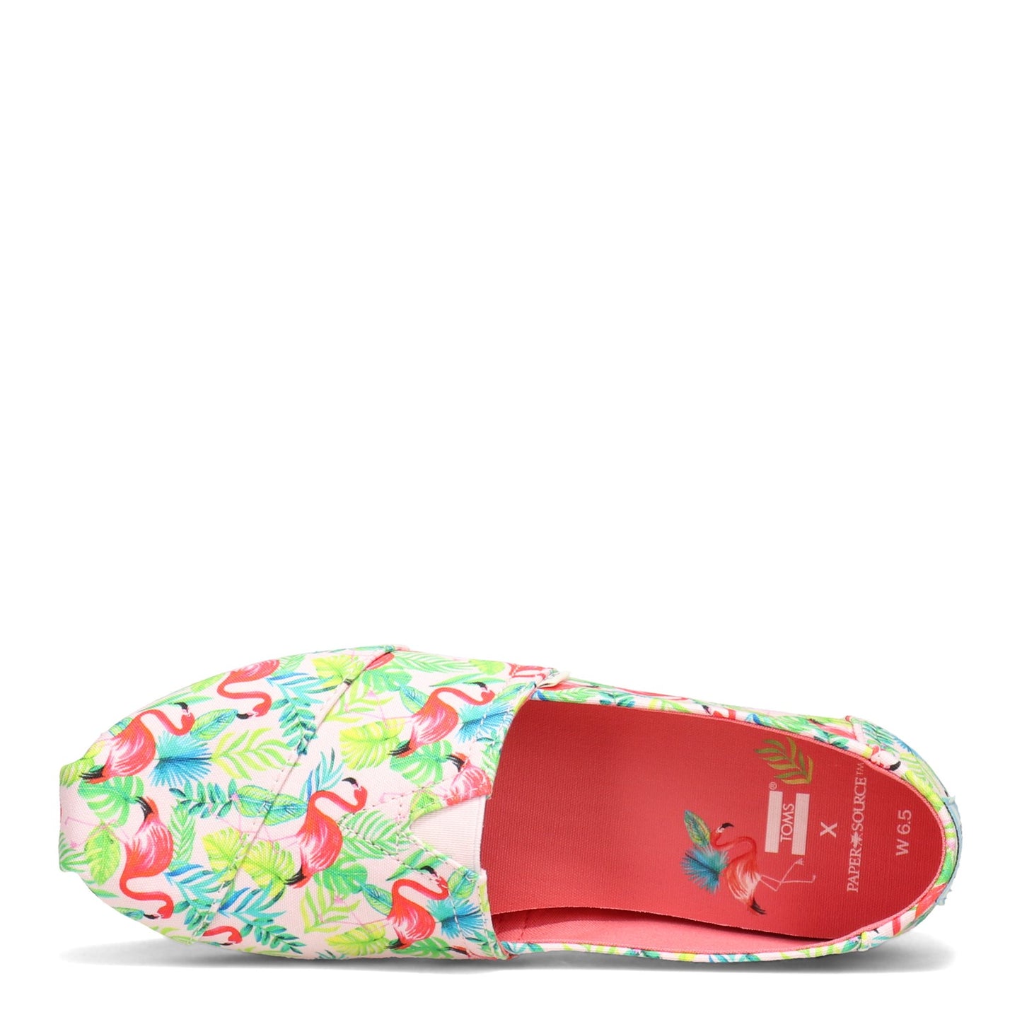 Peltz Shoes Women's Toms Alpargata Paper Source Slip-On FLAMINGO 10016884