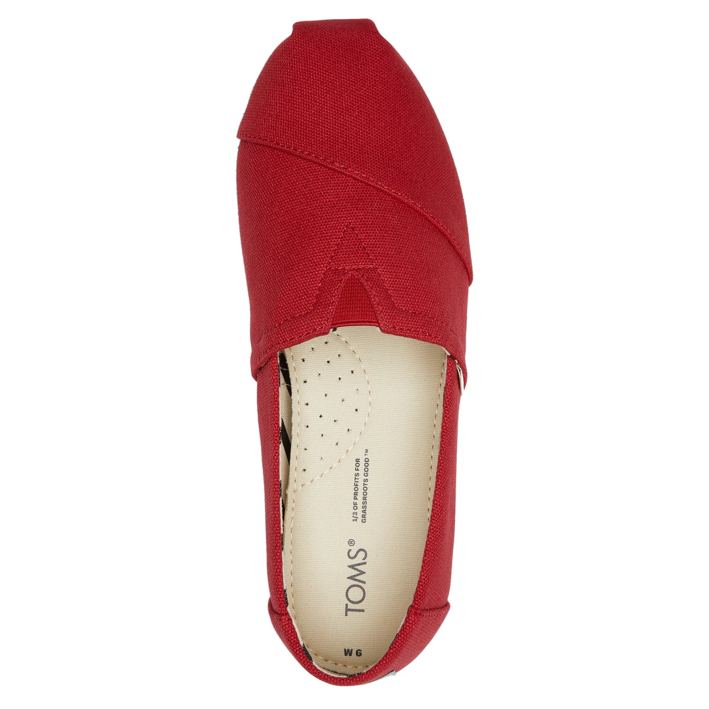 Peltz Shoes Women's Toms Alpargata Recycled Slip-On RED 10017743