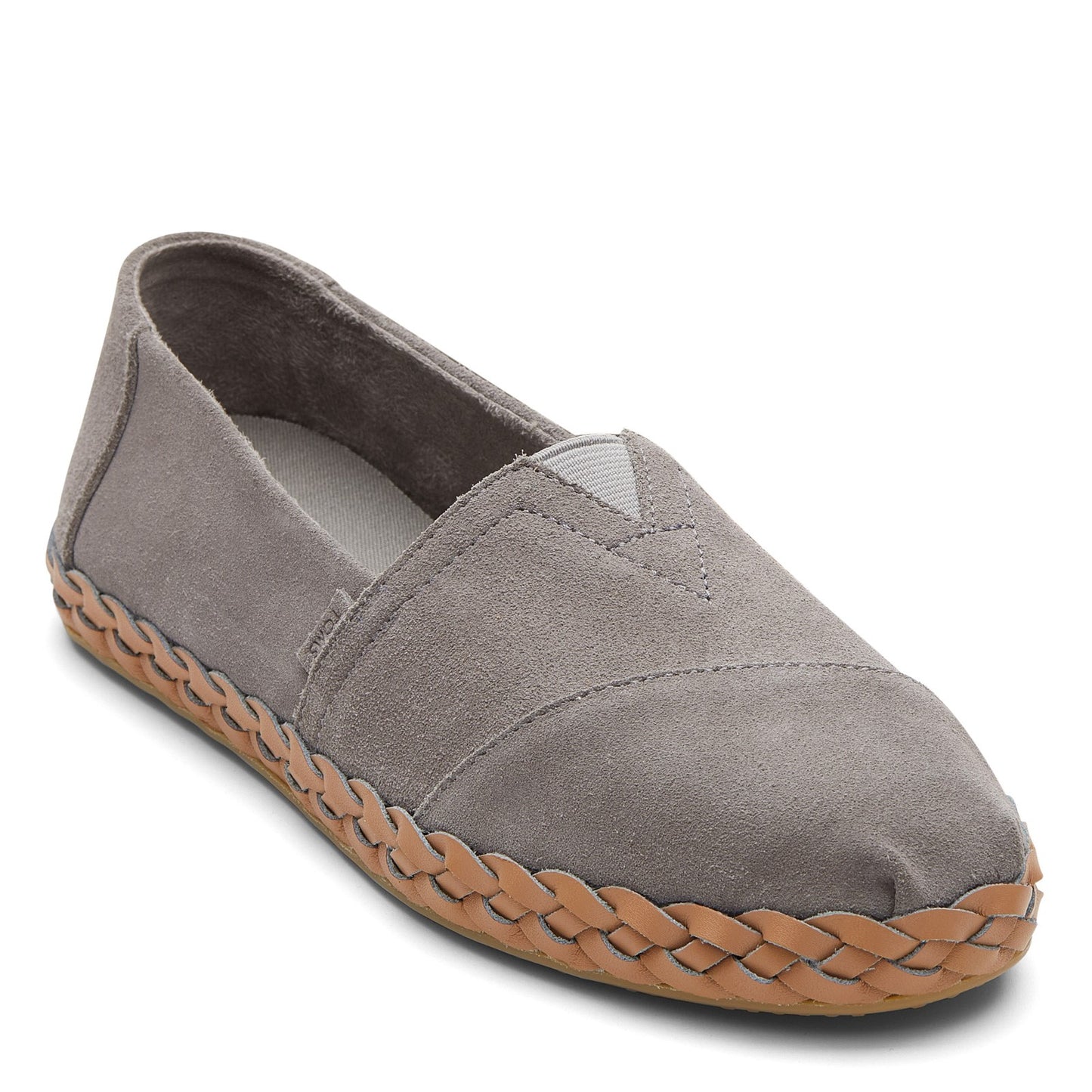 Peltz Shoes Women's Toms Alpargata Leather Wrap Slip-On CEMENT 10018889