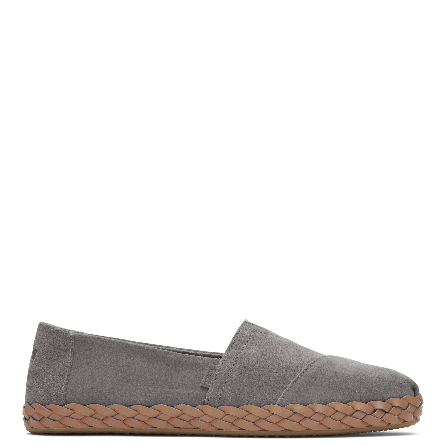 Peltz Shoes Women's Toms Alpargata Leather Wrap Slip-On CEMENT 10018889