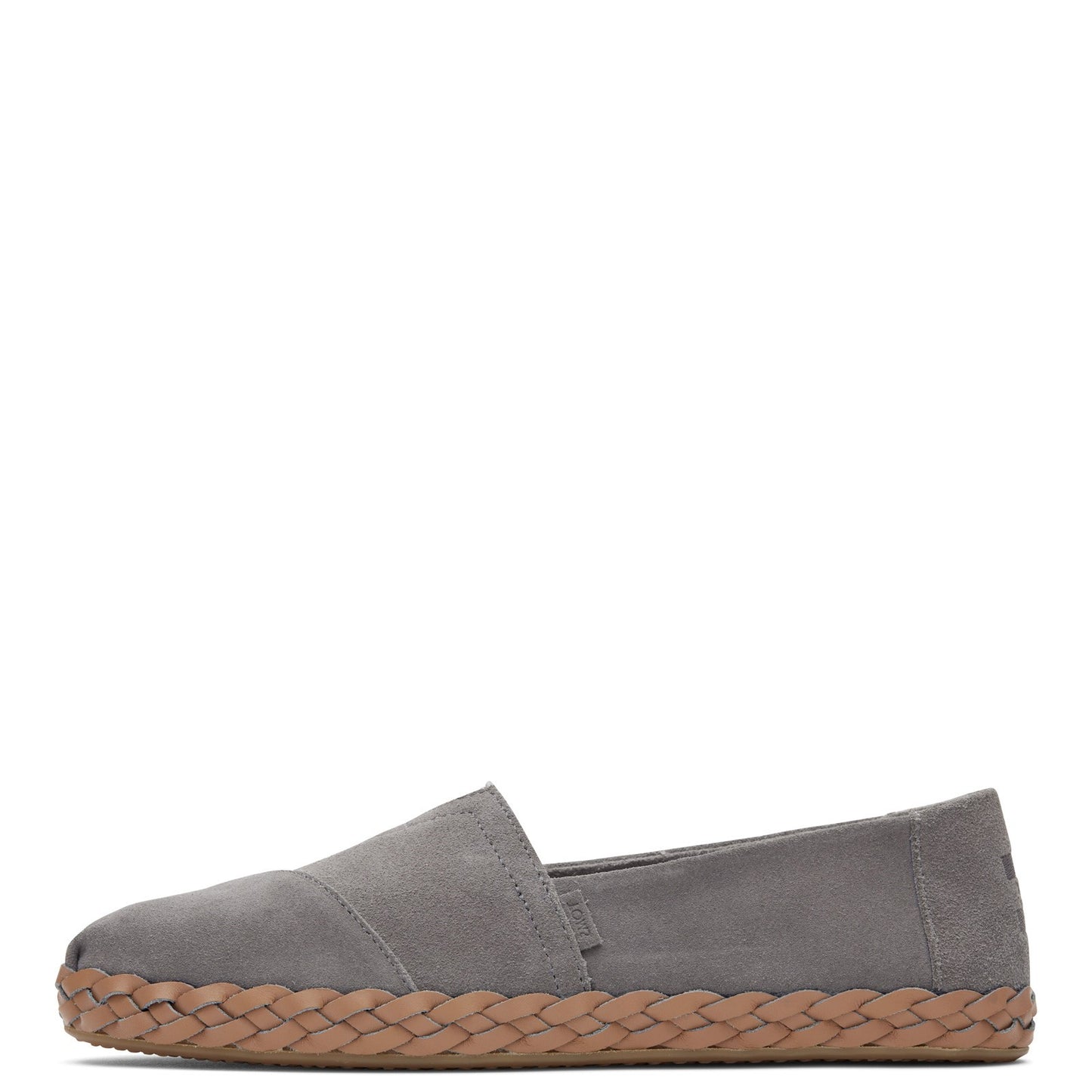 Peltz Shoes Women's Toms Alpargata Leather Wrap Slip-On CEMENT 10018889