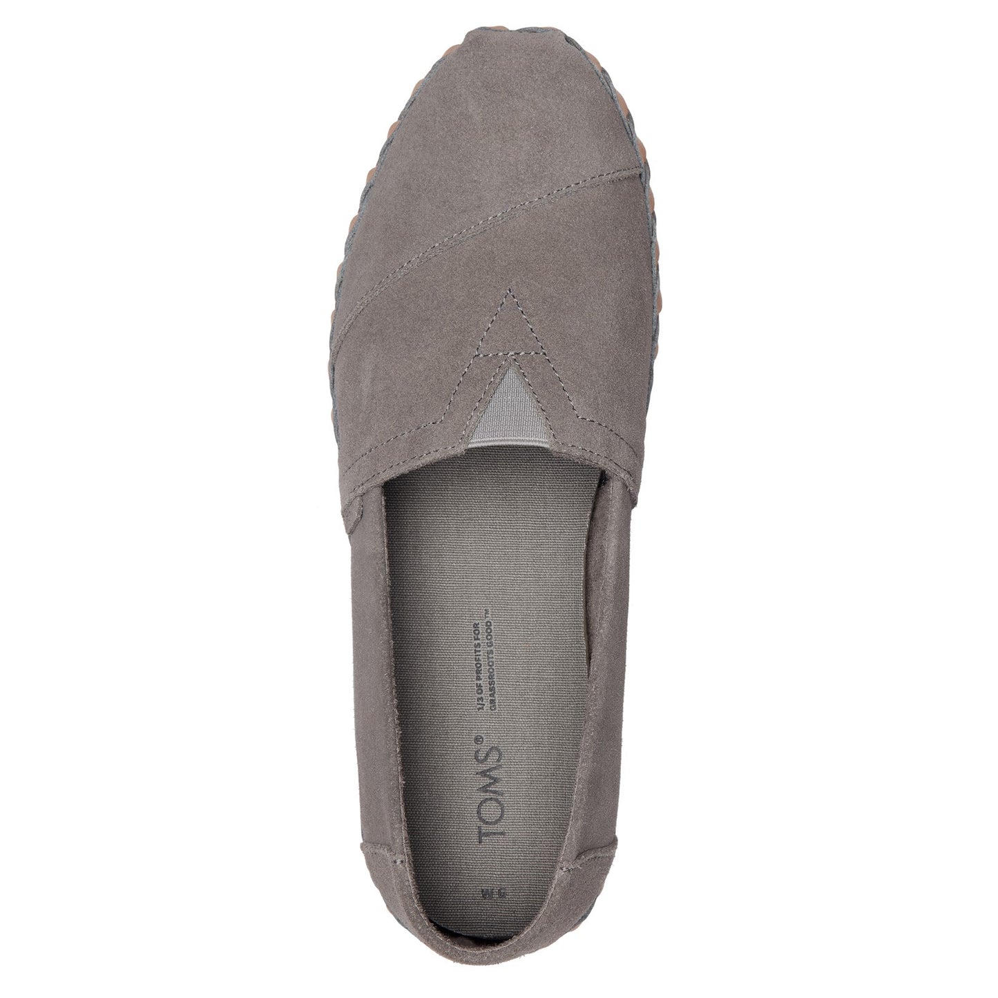 Peltz Shoes Women's Toms Alpargata Leather Wrap Slip-On CEMENT 10018889
