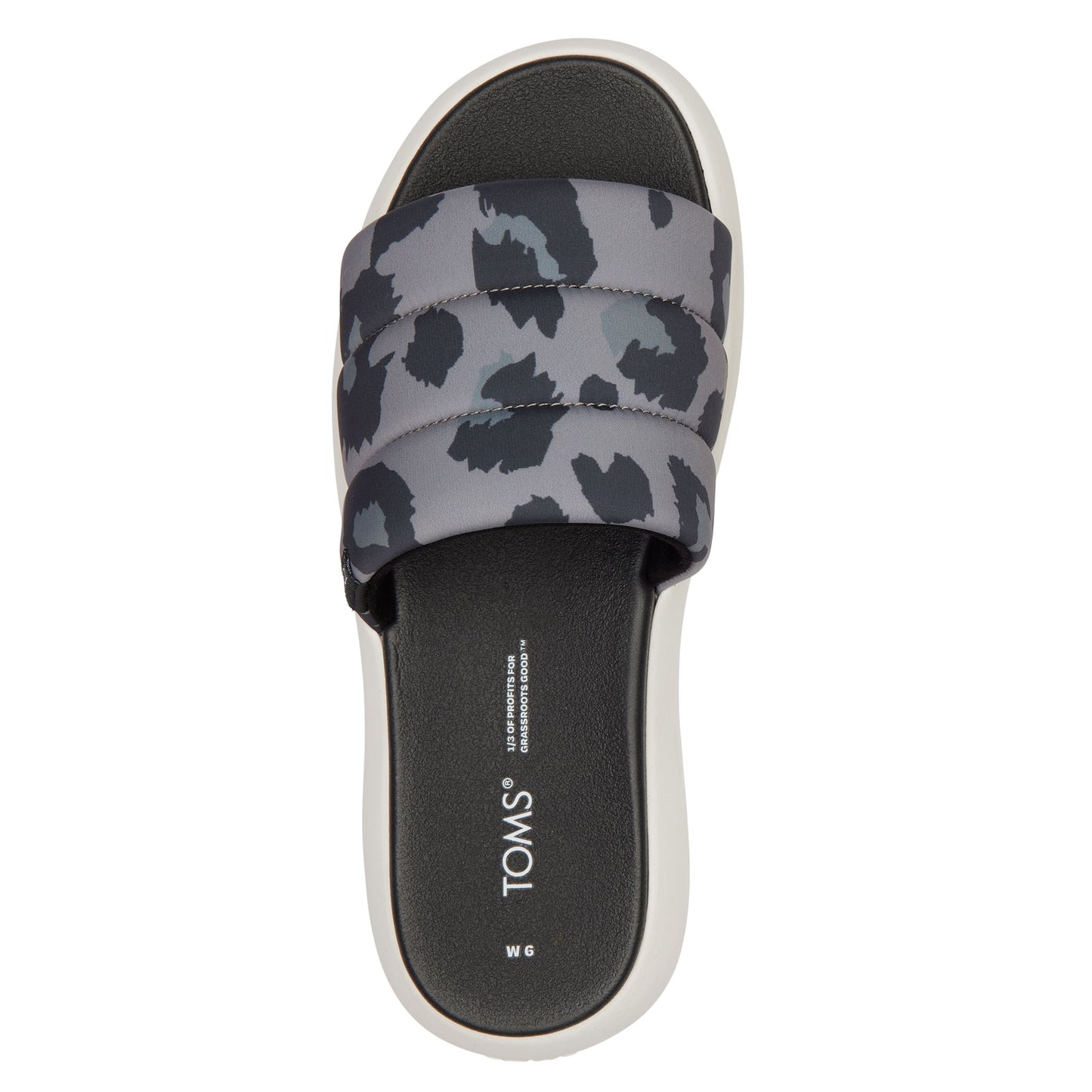 Peltz Shoes Women's Toms Alpargata Mallow Slide Sandal GREY LEOPARD 10018981