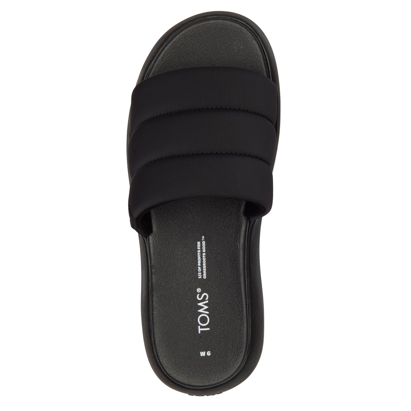 Peltz Shoes Women's Toms Alpargata Mallow Slide Sandal BLACK 10018993
