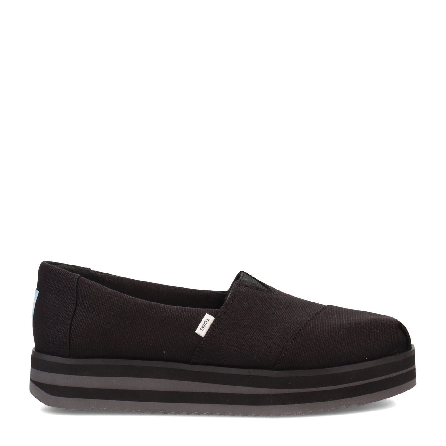 Peltz Shoes Women's Toms Alpargata Midform Espadrille Slip-On BLACK 10019466