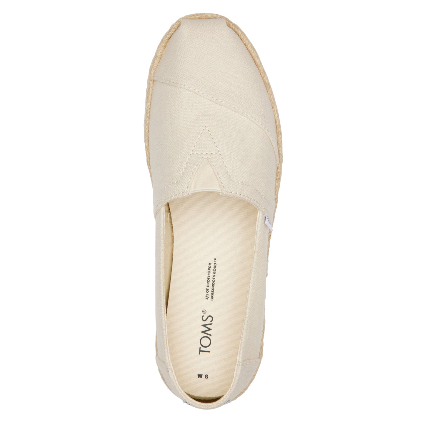 Peltz Shoes Women's Toms Alpargata Rope Recycled Espadrille Slip-On NATURAL 10019682