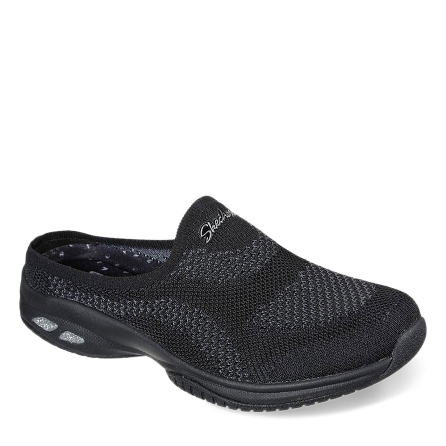 Peltz Shoes Women's Skechers Relaxed Fit: Commute Time - In Knit To Win Clog BLACK 100310-BBK