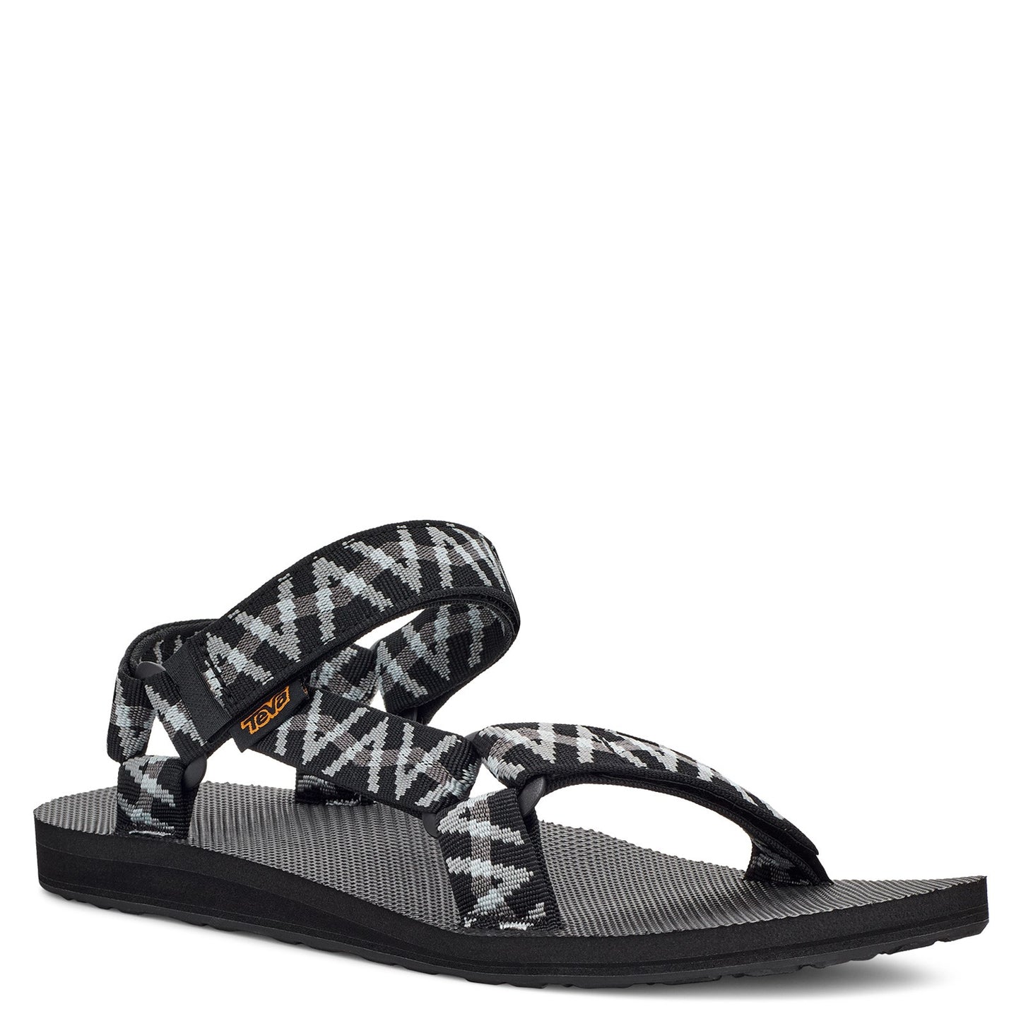 Peltz Shoes Men's Teva Original Universal Sandal BLACK GREY WHITE 1004006-LSBG