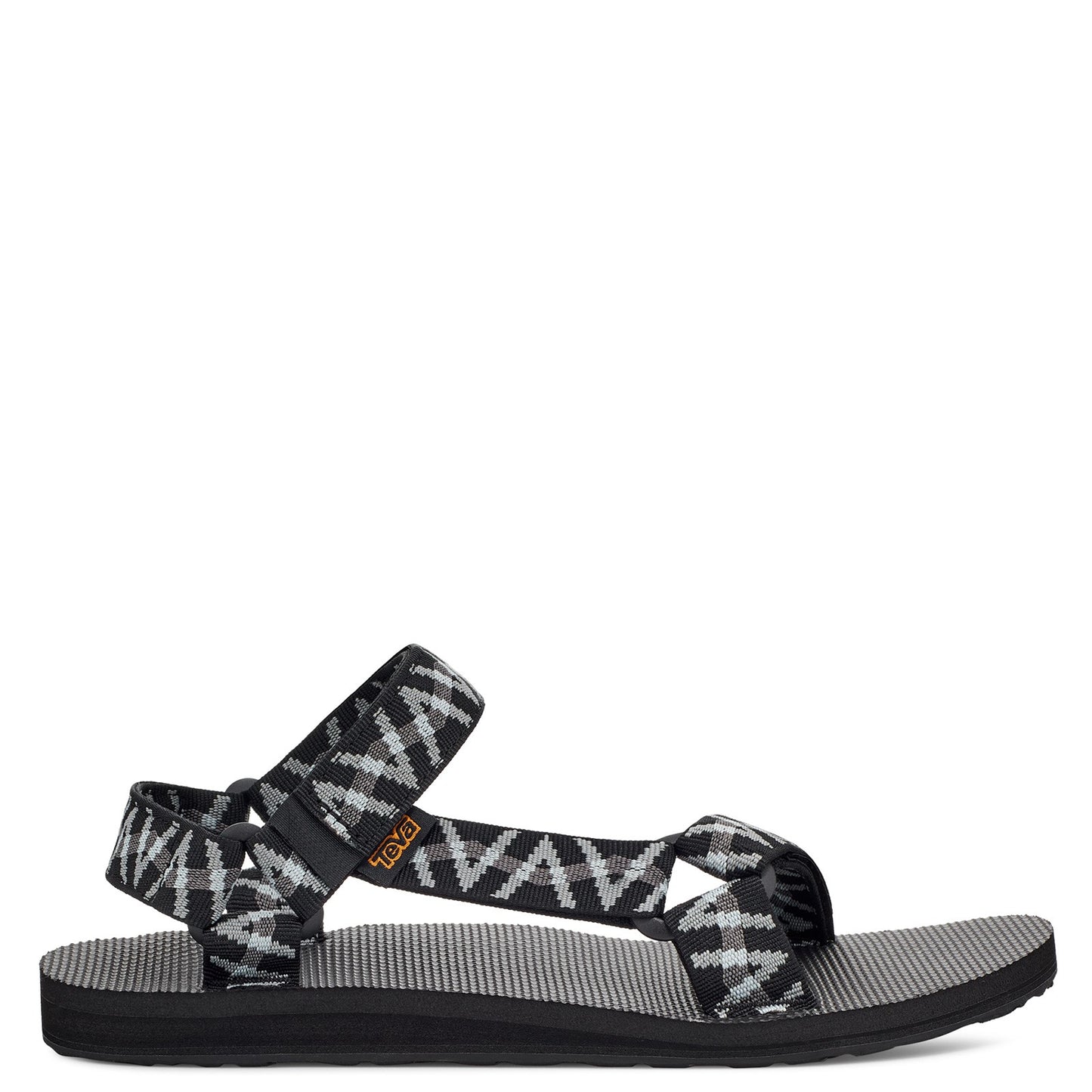 Peltz Shoes Men's Teva Original Universal Sandal BLACK GREY WHITE 1004006-LSBG