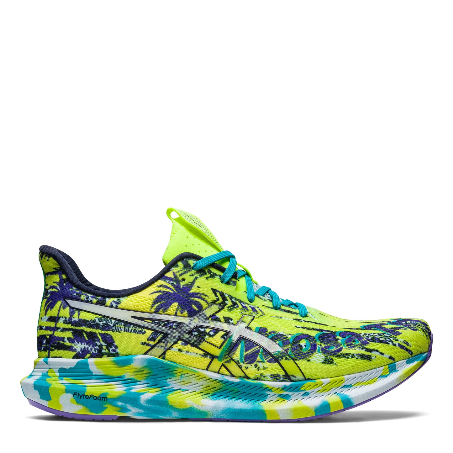 Peltz Shoes Men's ASICS GEL-Noosa Tri 14 Running Shoe LIME ZEST/SKY 1011B368-301