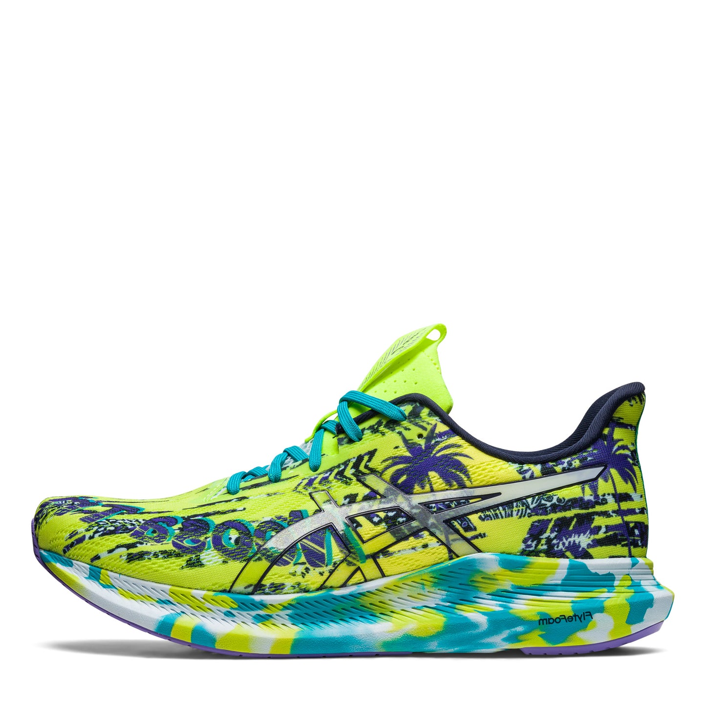 Peltz Shoes Men's ASICS GEL-Noosa Tri 14 Running Shoe LIME ZEST/SKY 1011B368-301