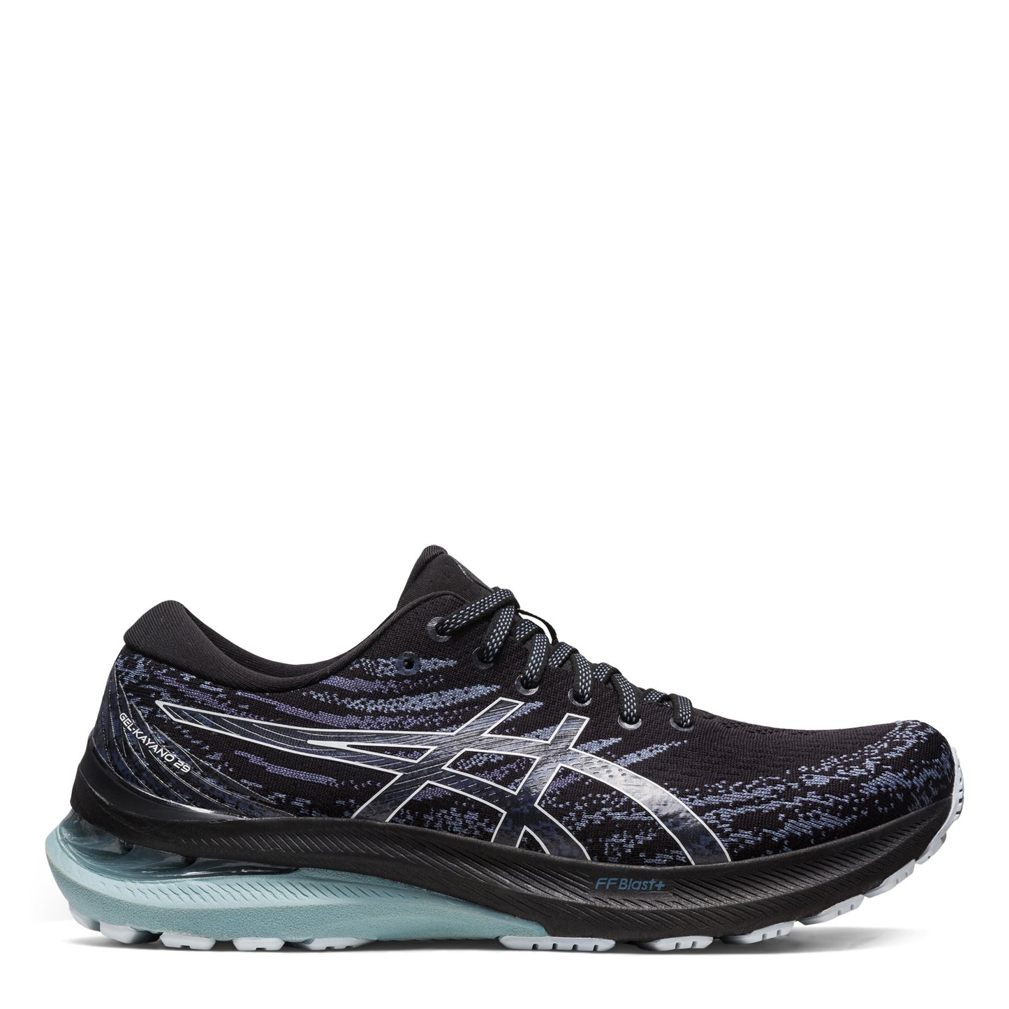 Peltz Shoes Men's ASICS GEL-Kayano 29 Running Shoe BLACK/SKY 1011B440-007