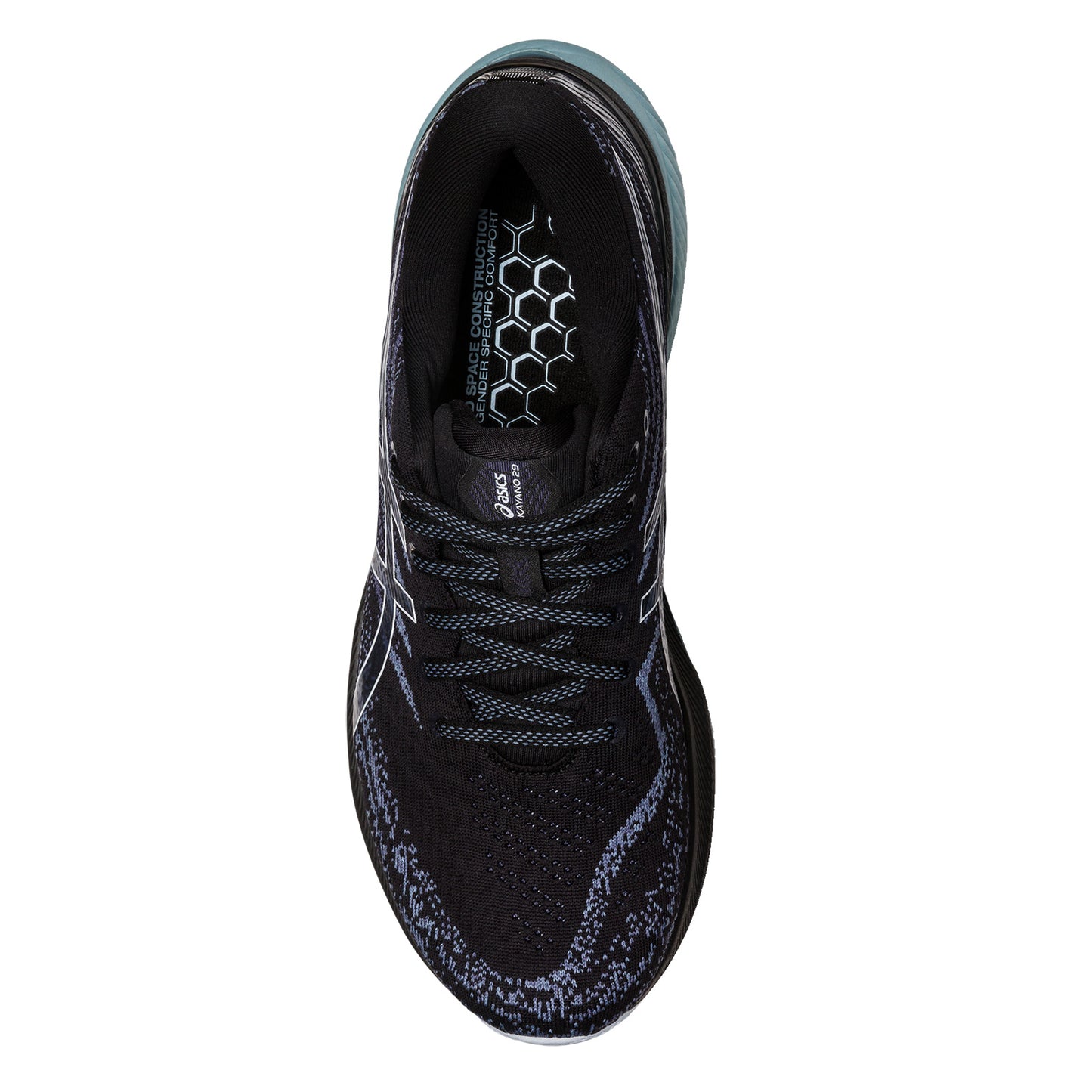Peltz Shoes Men's ASICS GEL-Kayano 29 Running Shoe BLACK/SKY 1011B440-007