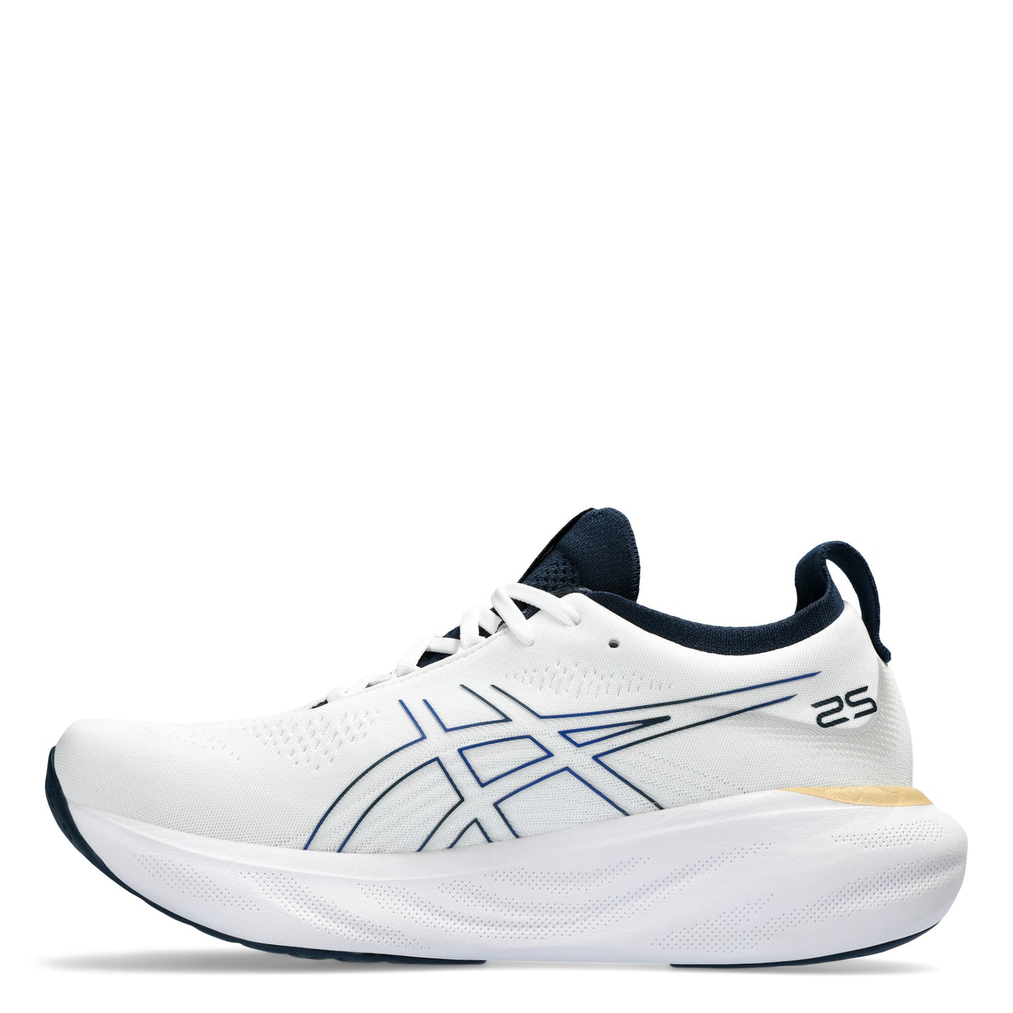Peltz Shoes Men's ASICS GEL-Nimbus 25 Running Shoe White Illusion 1011B547-104