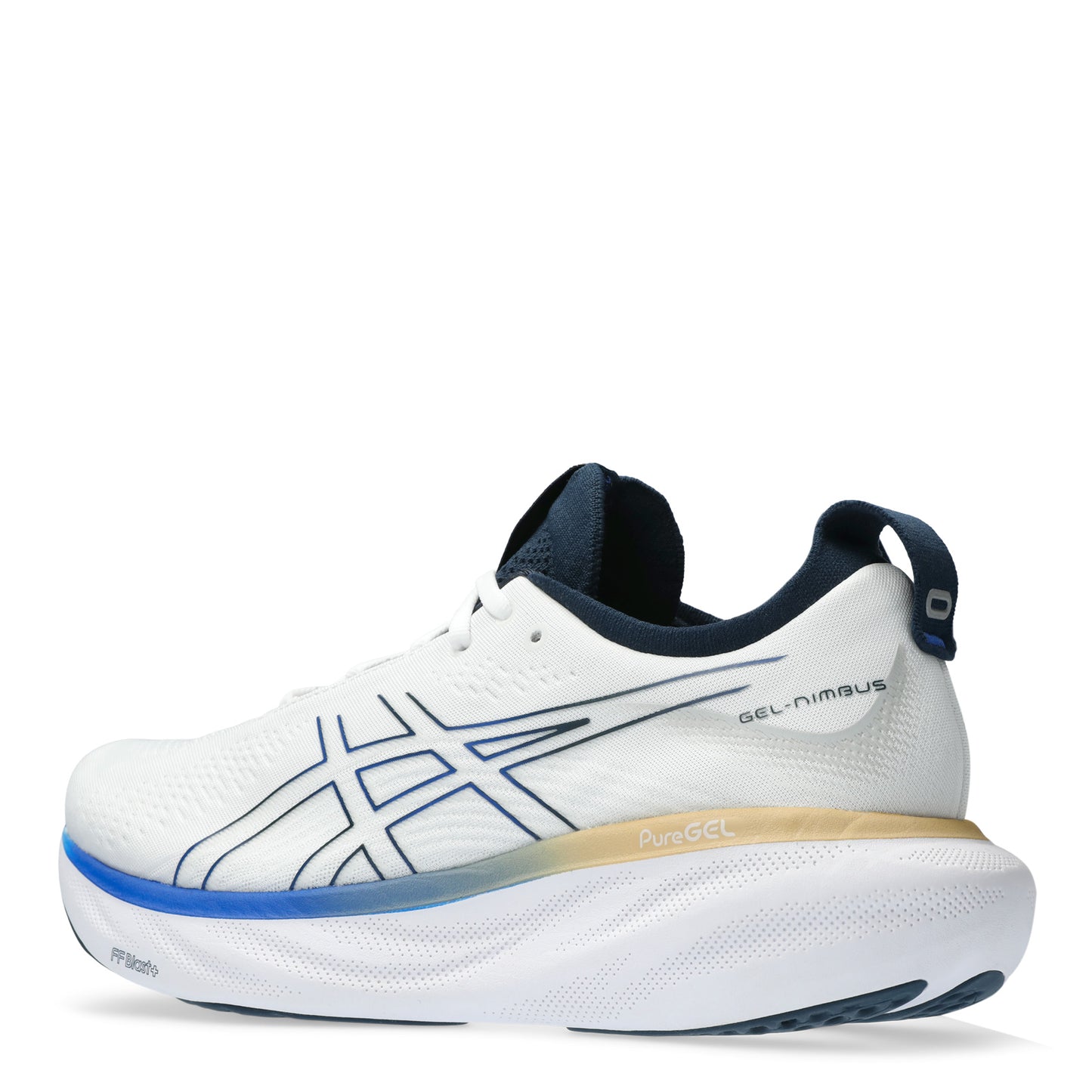 Peltz Shoes Men's ASICS GEL-Nimbus 25 Running Shoe White Illusion 1011B547-104