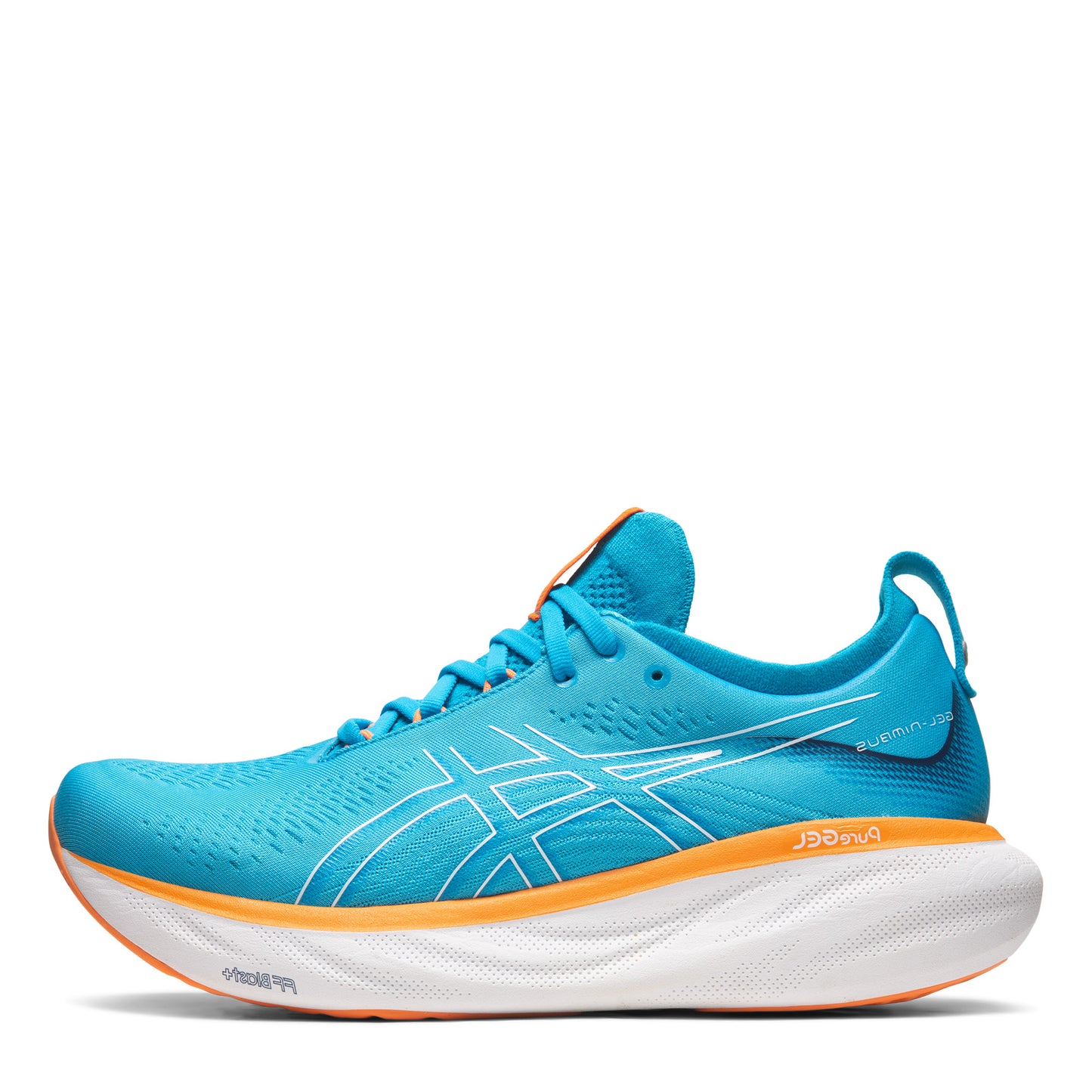 Peltz Shoes Men's ASICS GEL-Nimbus 25 Running Shoe ISLAND BLUE/SUN PEACH 1011B547-400