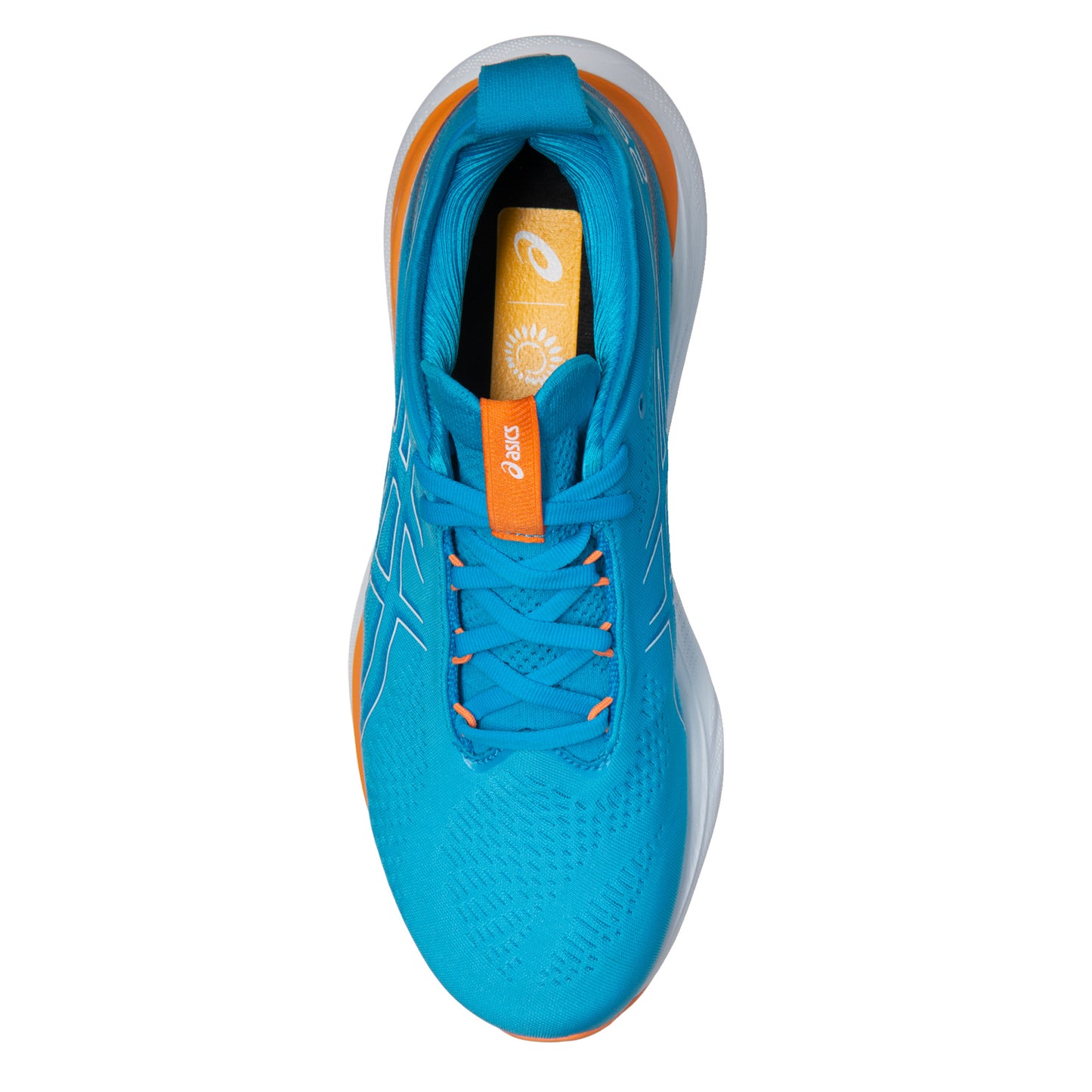 Peltz Shoes Men's ASICS GEL-Nimbus 25 Running Shoe ISLAND BLUE/SUN PEACH 1011B547-400