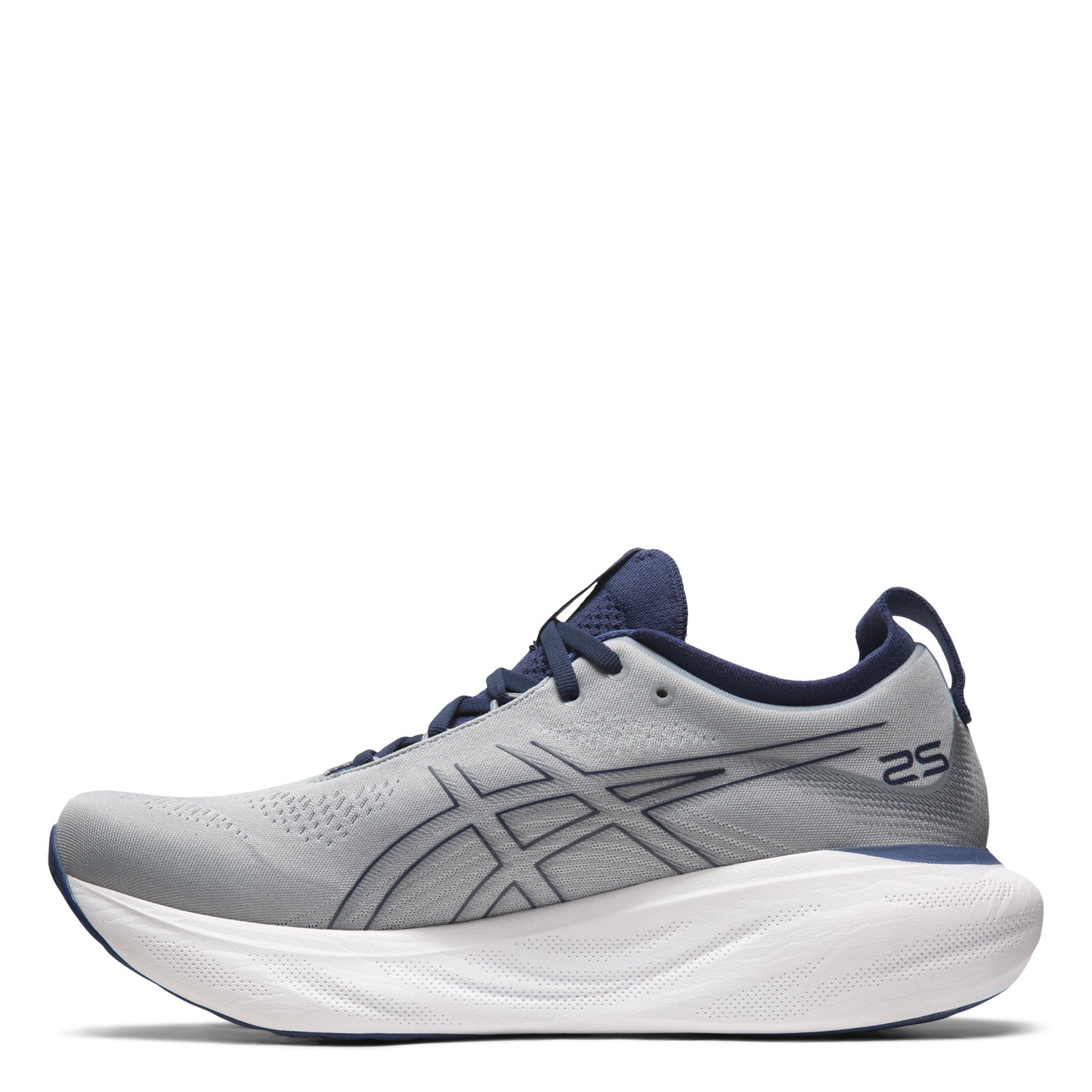 Peltz Shoes Men's ASICS GEL-Nimbus 25 Running Shoe - Wide Width Sheet Rock / Indigo 1011B625-021