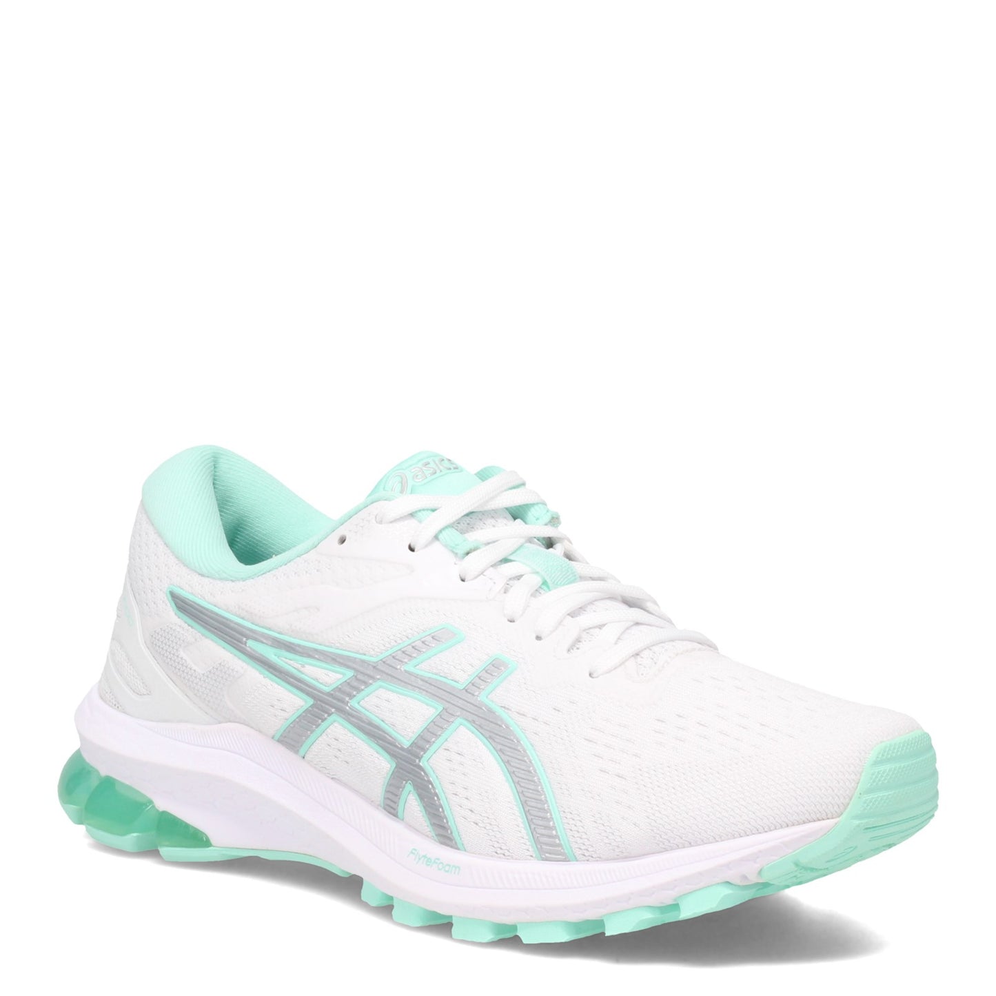 Peltz Shoes Women's ASICS GT-1000 10 Running Shoe WHITE SILVER 1012A878.101