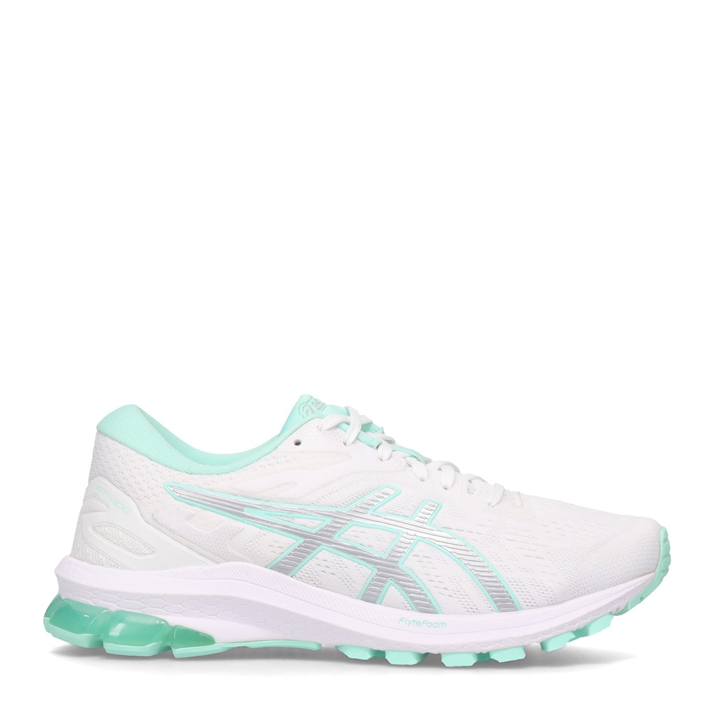 Peltz Shoes Women's ASICS GT-1000 10 Running Shoe WHITE SILVER 1012A878.101