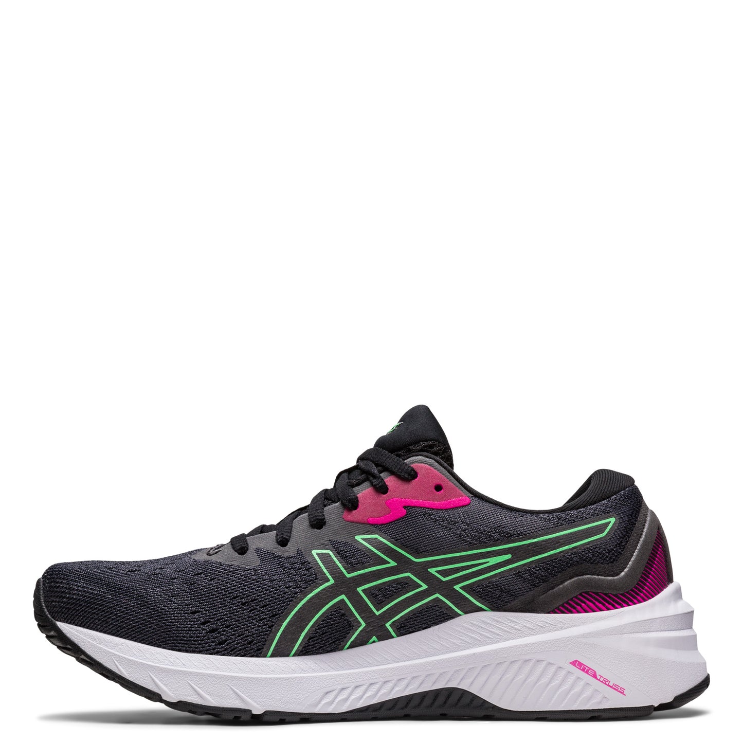 Peltz Shoes Women's ASICS GT-1000 11 Running Shoe BLACK/TOURMALINE 1012B197-004