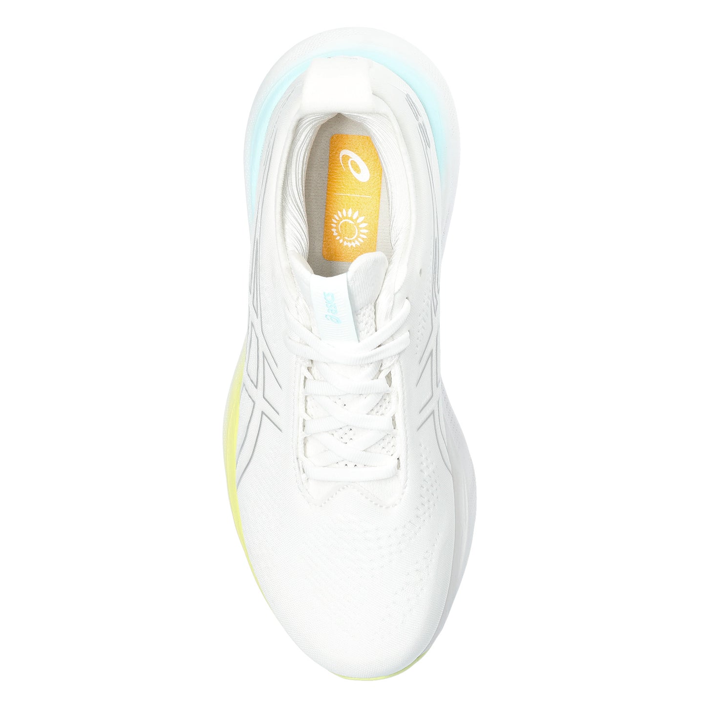 Peltz Shoes Women's ASICS GEL-Nimbus 25 Running Shoe White Silver Lining Pastel 1012B356-105