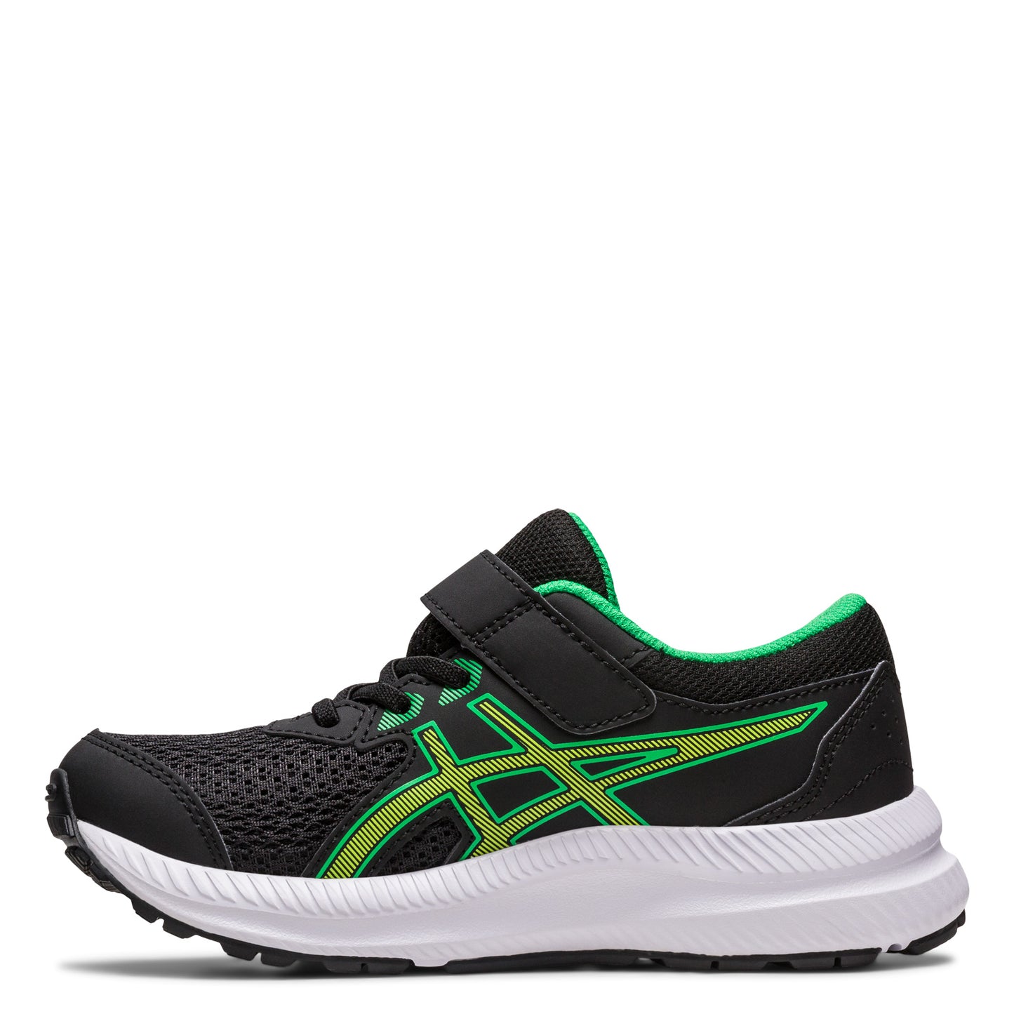 Peltz Shoes Boy's ASICS Contend 8 Sneaker - Little Kid BLACK GREEN 1014A258-005