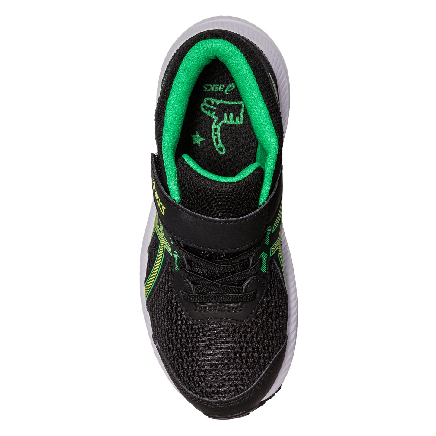 Peltz Shoes Boy's ASICS Contend 8 Sneaker - Little Kid BLACK GREEN 1014A258-005