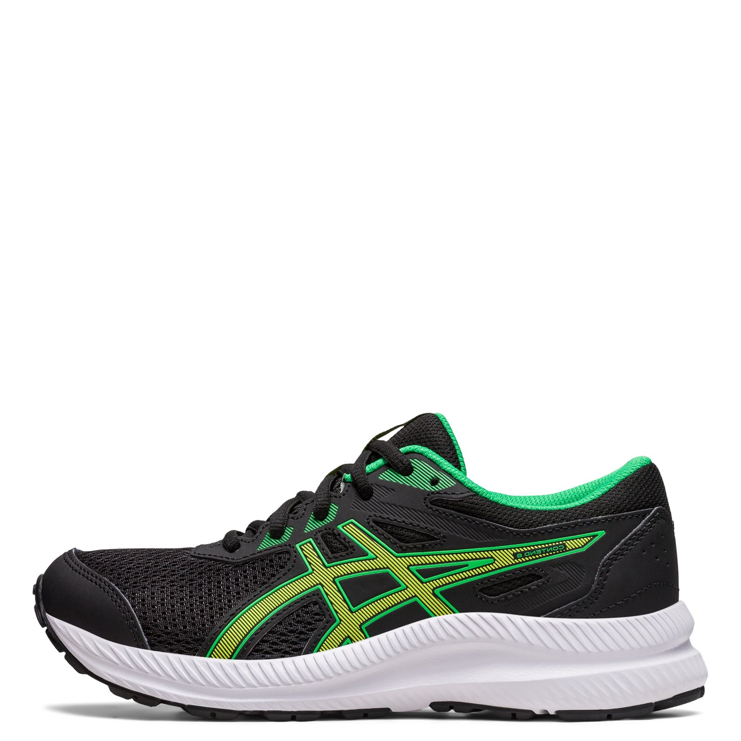 Peltz Shoes Boy's ASICS Contend 8 Sneaker - Little Kid & Big Kid BLACK GREEN 1014A259-005
