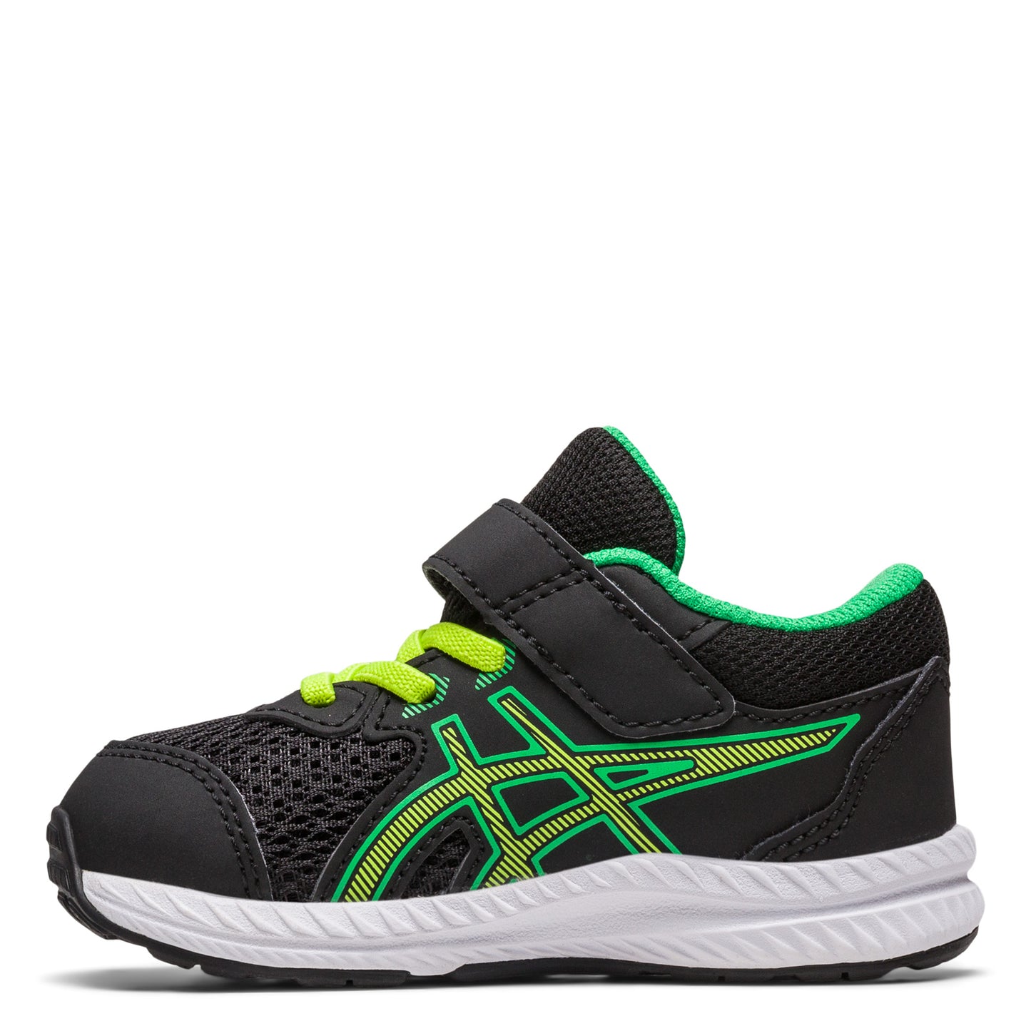 Peltz Shoes Boy's ASICS Contend 8 Sneaker - Toddler Black Green 1014A260-005