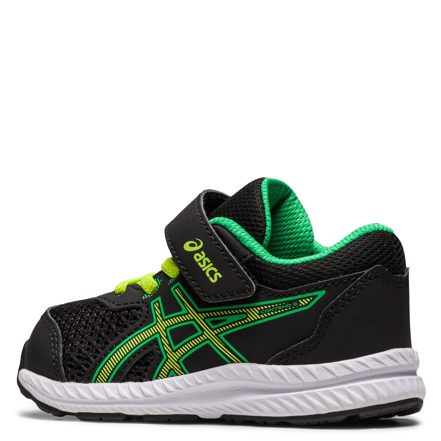 Peltz Shoes Boy's ASICS Contend 8 Sneaker - Toddler Black Green 1014A260-005