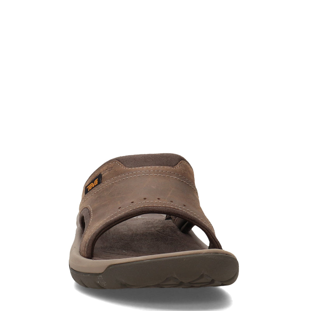 Teva Leather Slide Sandals Mens 10 Brown Shoc Pad Comfort Buckle Casual Shoes Men main image 4
