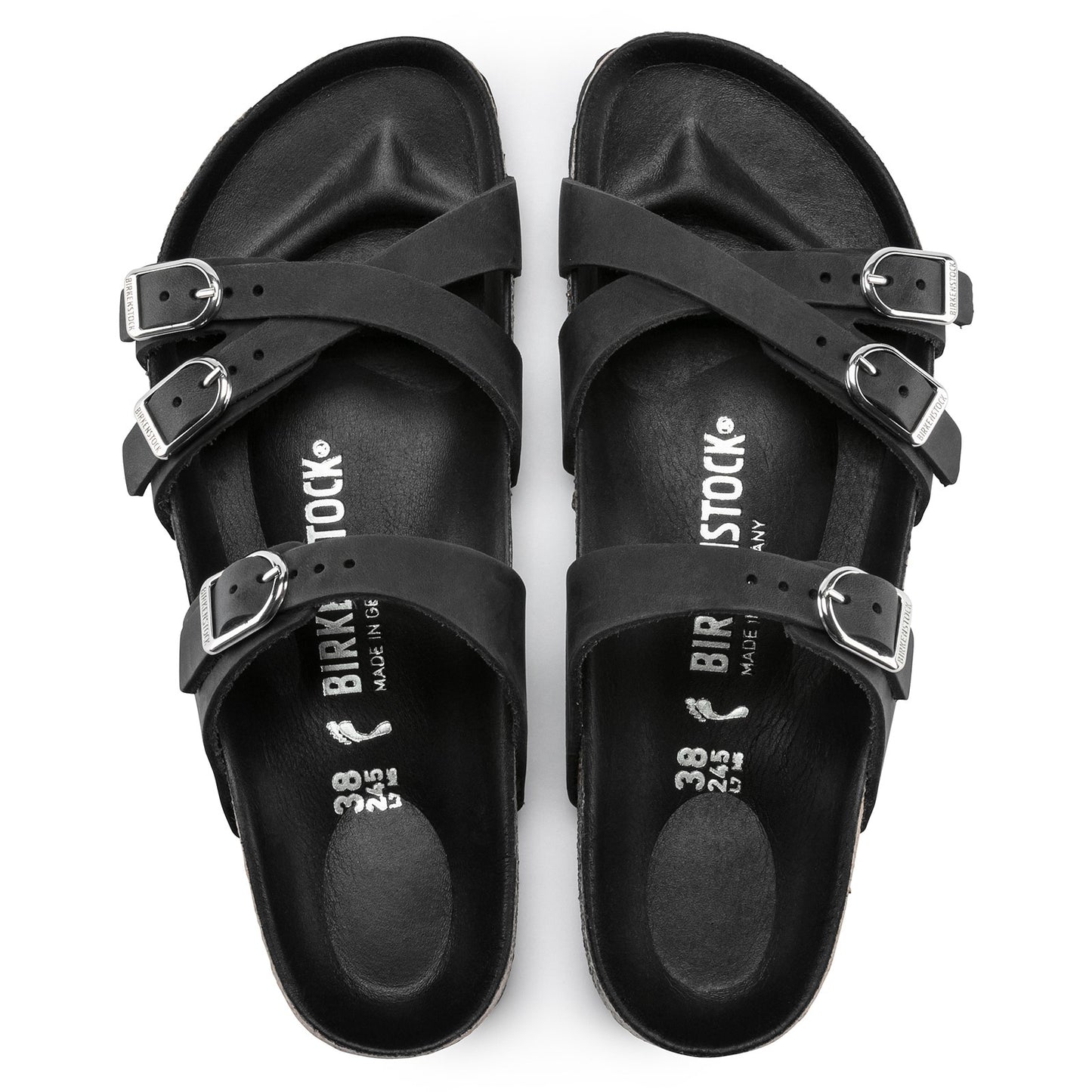 Peltz Shoes Women's Birkenstock Franca Sandal - Narrow Width BLACK GRAY 1017 566 N