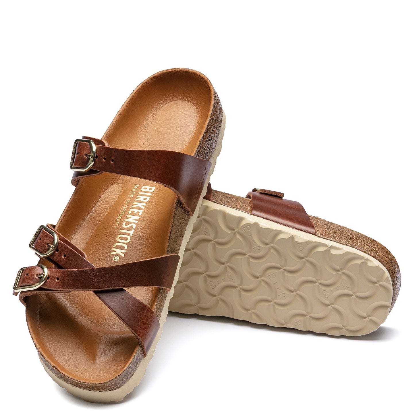 Peltz Shoes Women's Birkenstock Franca Sandal - Narrow Width COGNAC 1017 568 N