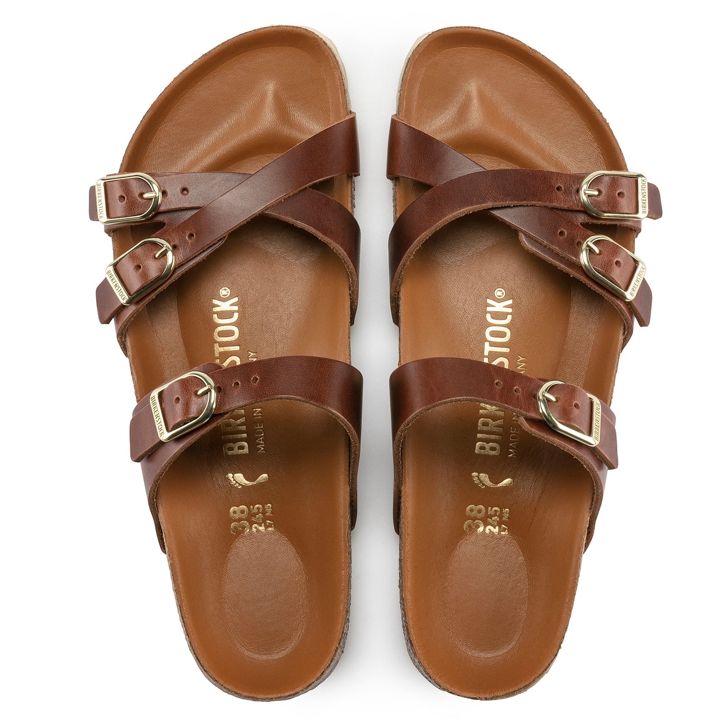 Peltz Shoes Women's Birkenstock Franca Sandal - Narrow Width COGNAC 1017 568 N