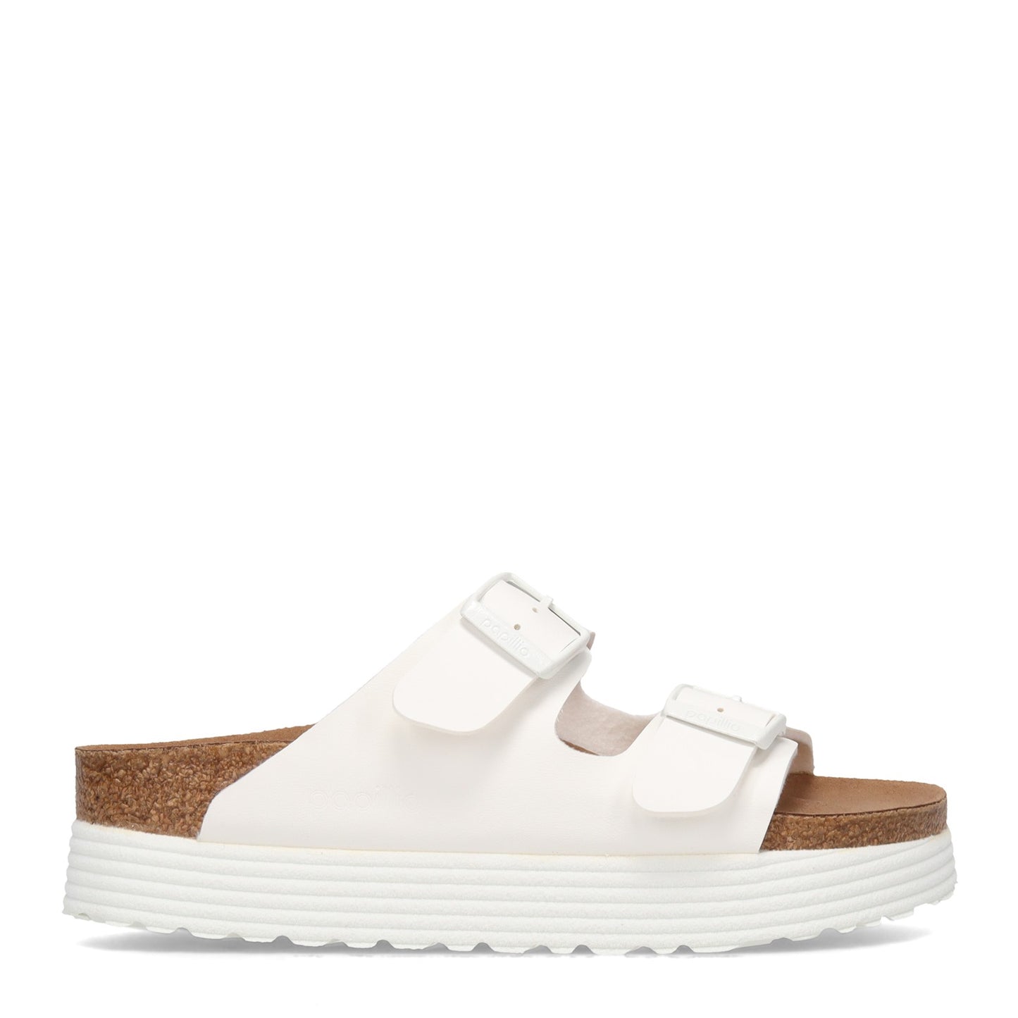 Peltz Shoes Women's Birkenstock Arizona Platform Sandal - Narrow Width WHITE 1018 581 N