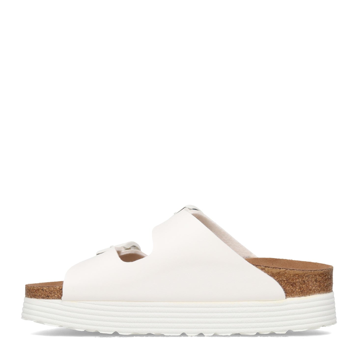 Peltz Shoes Women's Birkenstock Arizona Platform Sandal - Narrow Width WHITE 1018 581 N