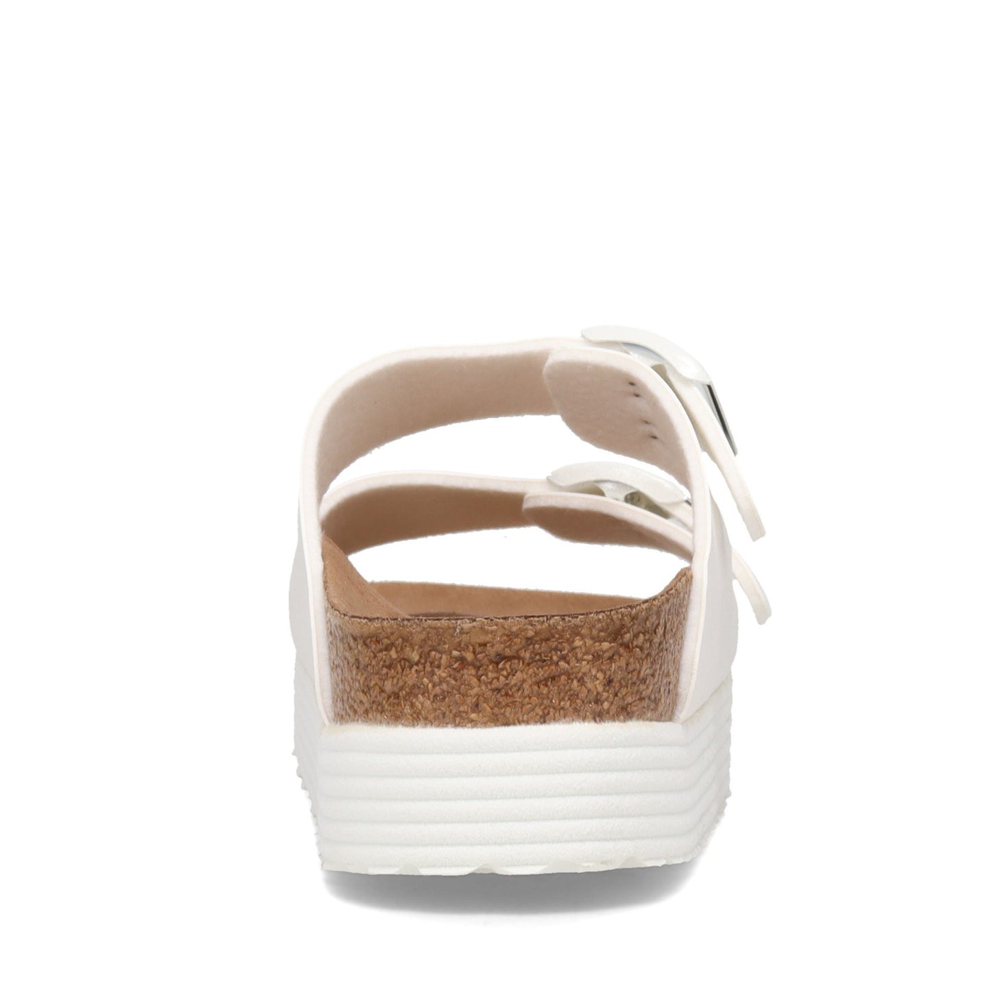 Peltz Shoes Women's Birkenstock Arizona Platform Sandal - Narrow Width WHITE 1018 581 N