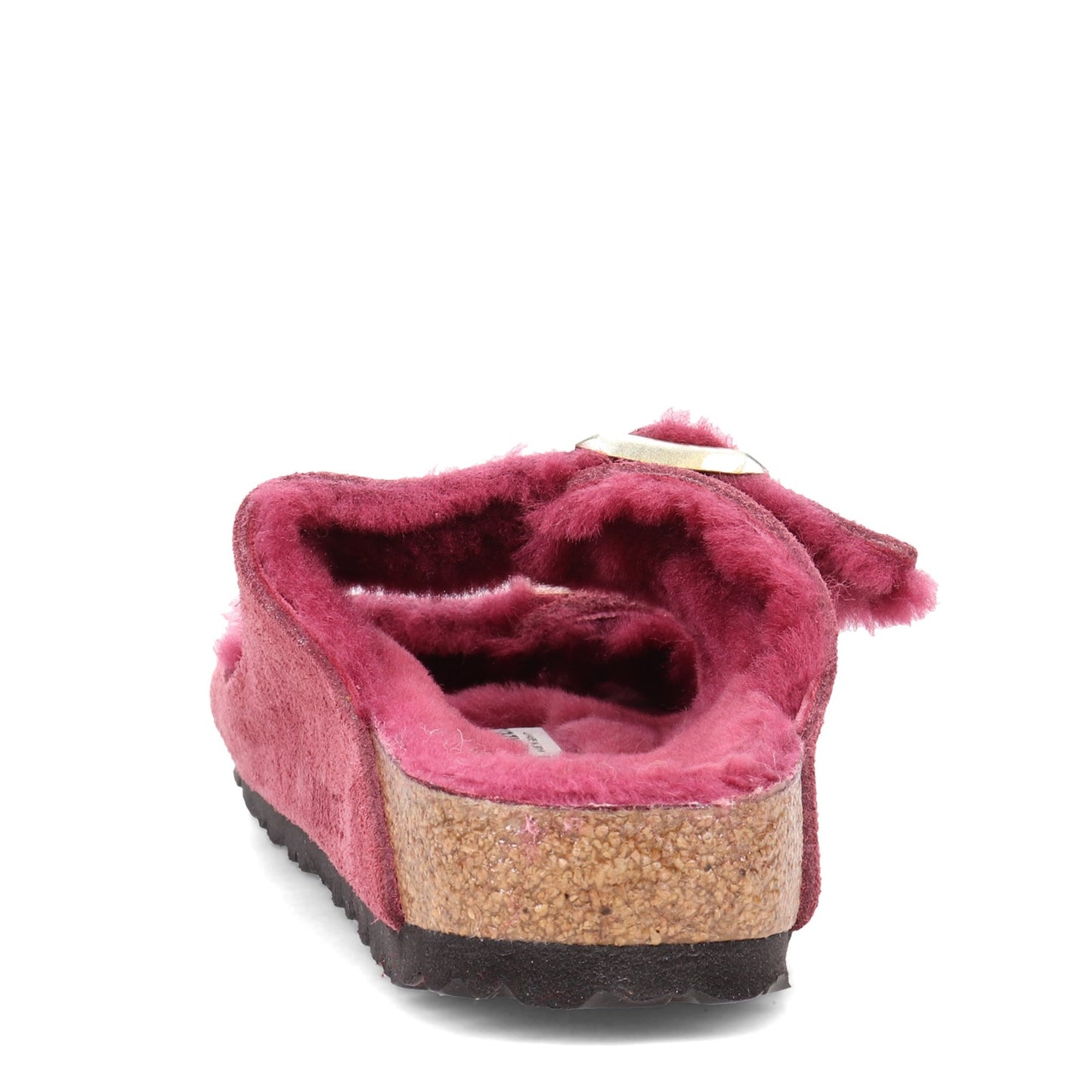 Peltz Shoes Women's Birkenstock Arizona Shearling Lined Sandal - Narrow Width MAROON 1020 464 N