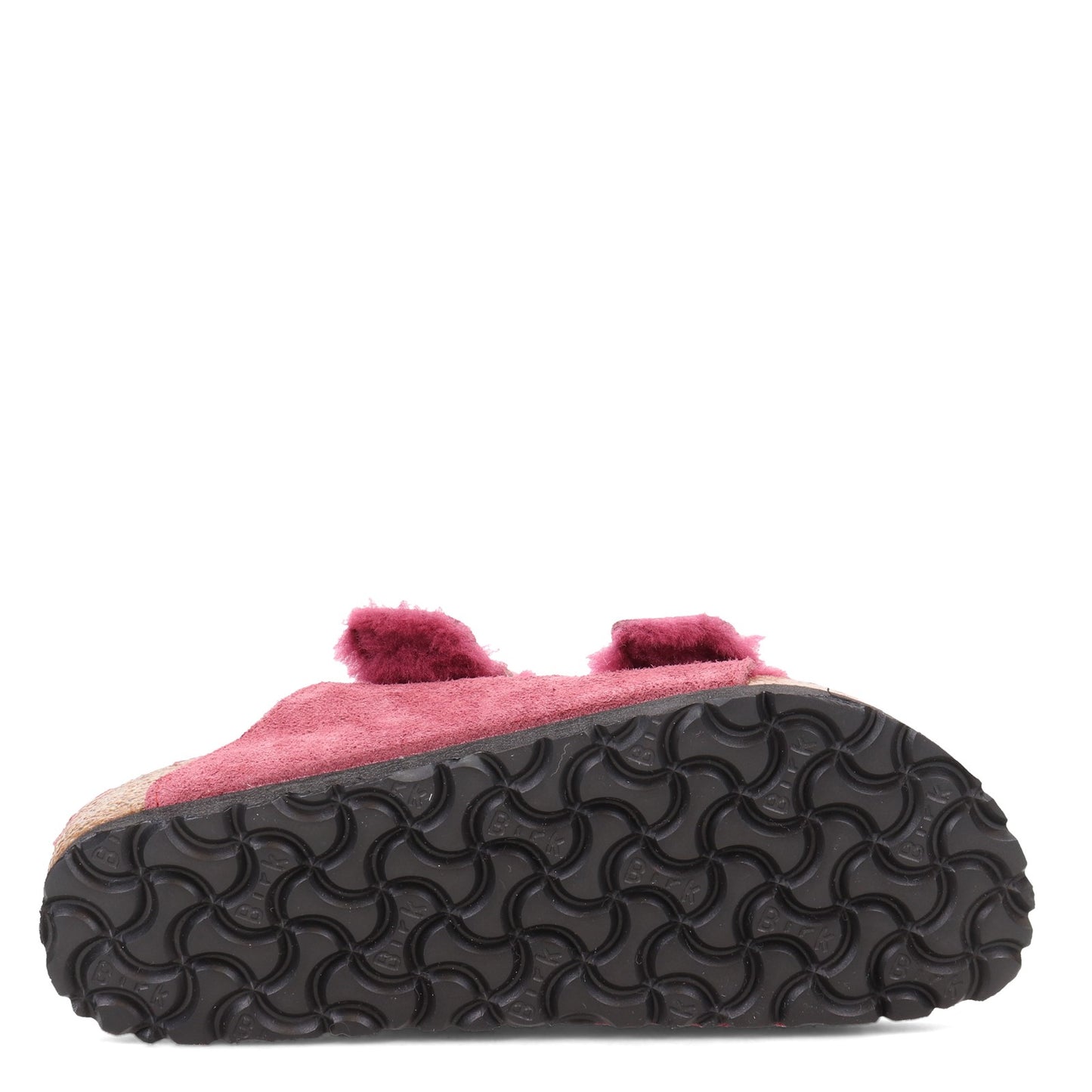 Peltz Shoes Women's Birkenstock Arizona Shearling Lined Sandal - Narrow Width MAROON 1020 464 N