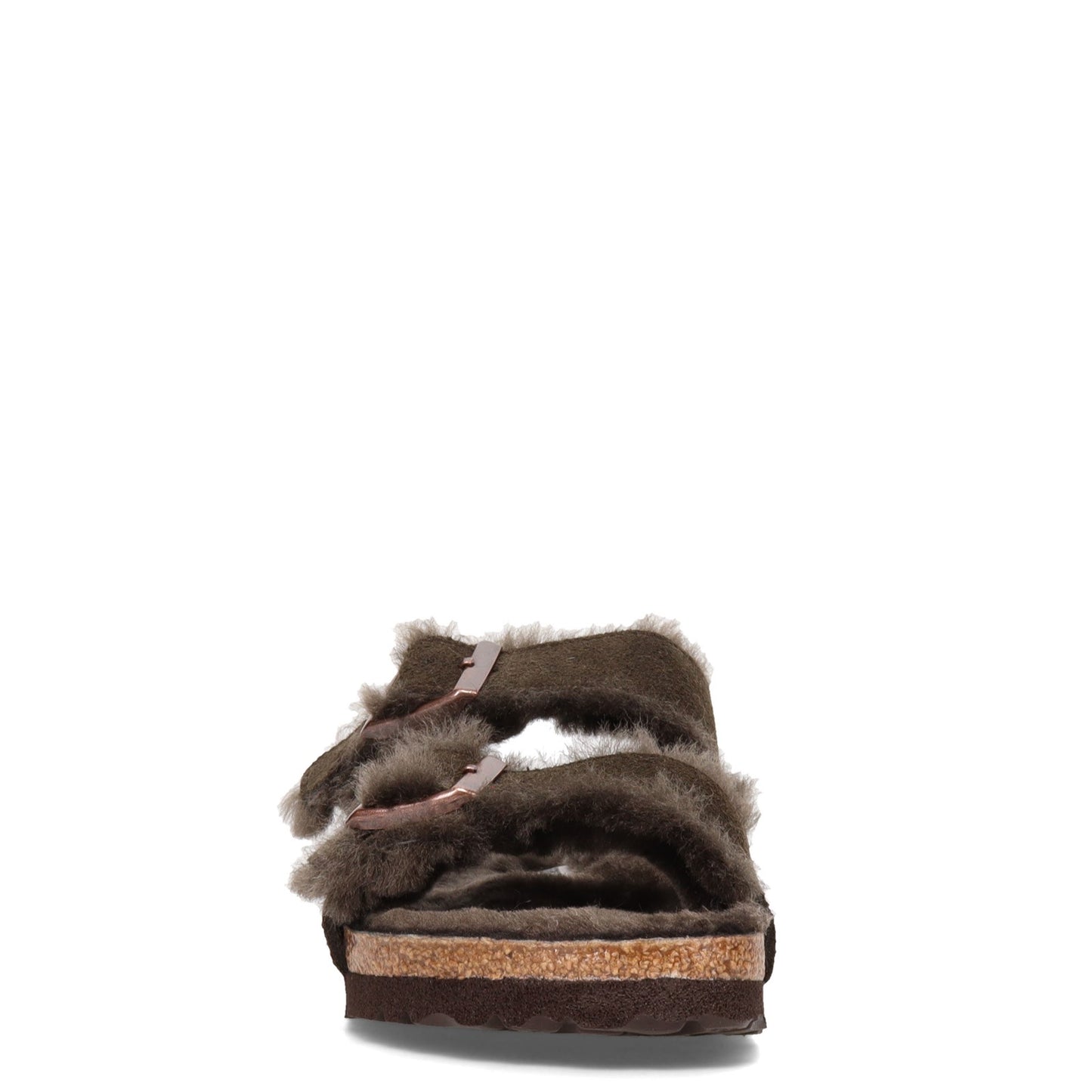 Peltz Shoes Women's Birkenstock Arizona Shearling Lined Sandal - Narrow Width MOCHA 1020 528 N