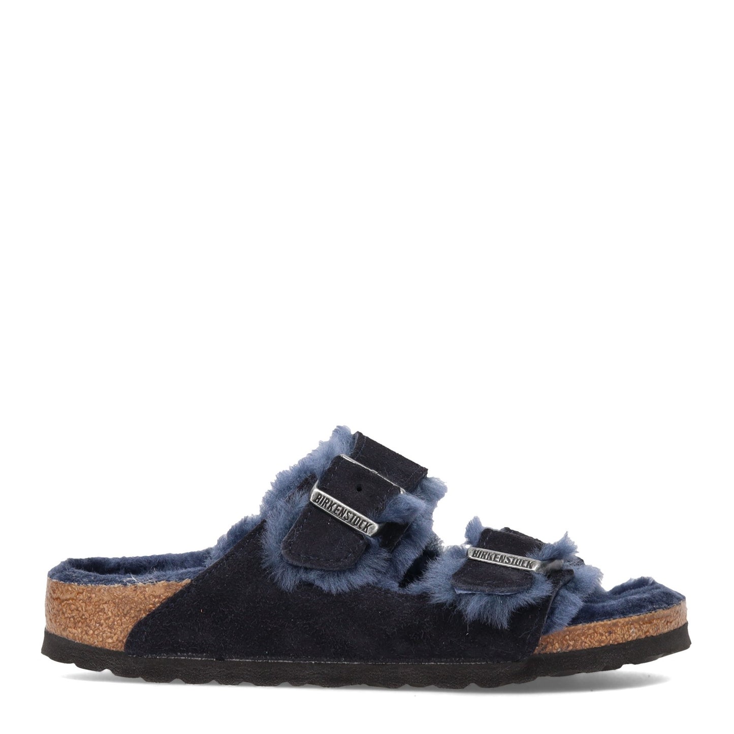 Peltz Shoes Women's Birkenstock Arizona Shearling Lined Sandal - Narrow Width MIDNIGHT 1020 583 N