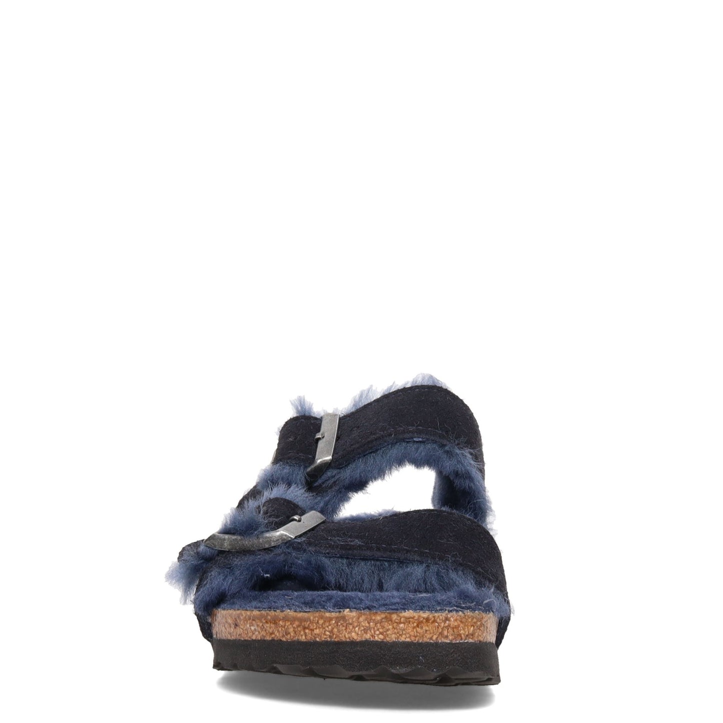 Peltz Shoes Women's Birkenstock Arizona Shearling Lined Sandal - Narrow Width MIDNIGHT 1020 583 N