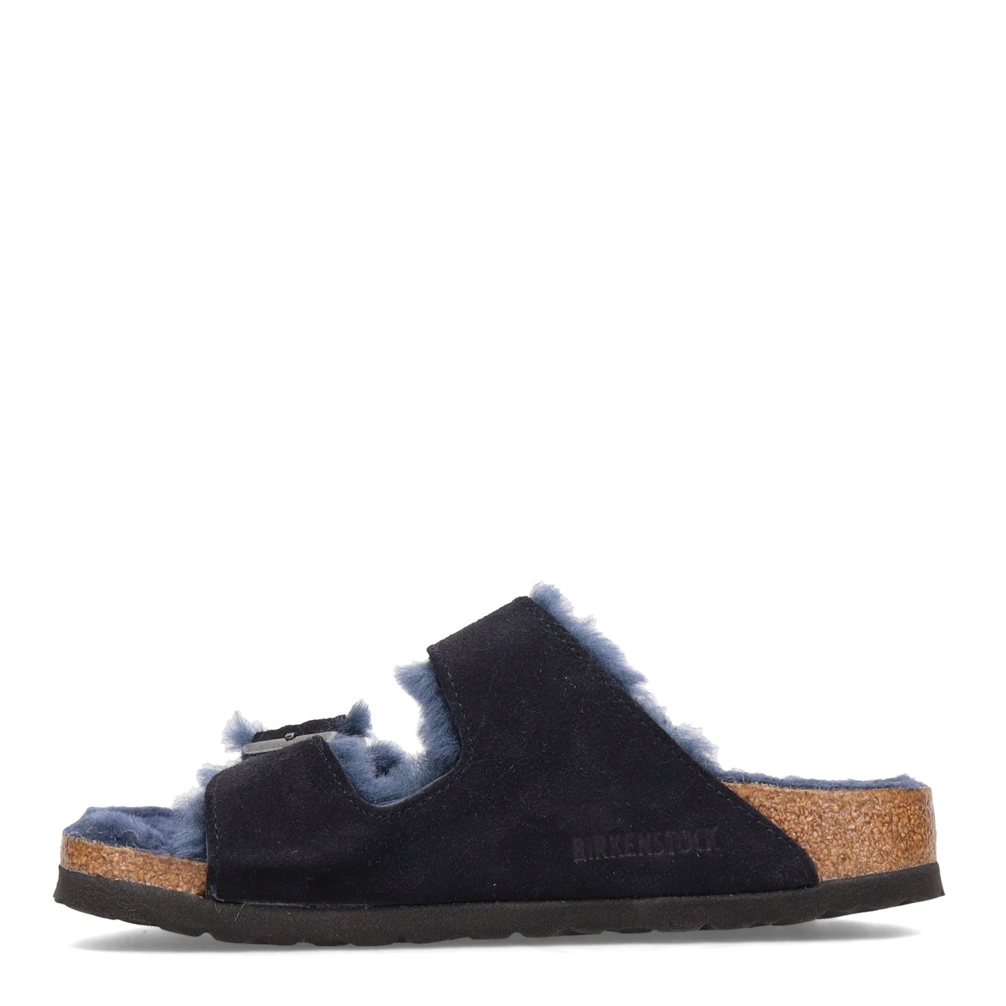 Peltz Shoes Women's Birkenstock Arizona Shearling Lined Sandal - Narrow Width MIDNIGHT 1020 583 N