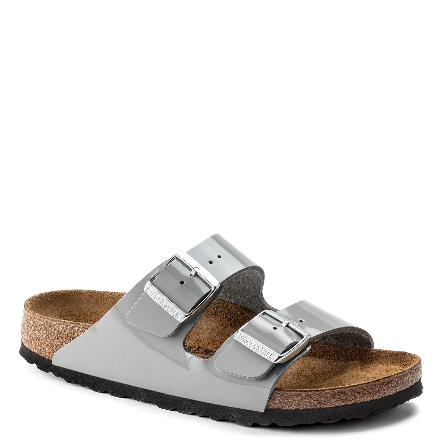 Peltz Shoes Women's Birkenstock Arizona Birkoflor Slide Sandal - Narrow Width ALLOY PATENT 1020 620 N