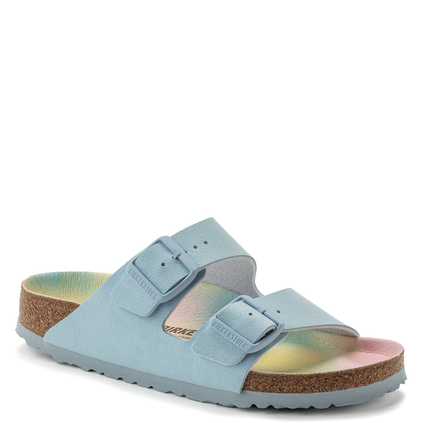 Peltz Shoes Women's Birkenstock Arizona Vegan Slide Sandal - Narrow Width BLUE OMBRE 1021 208 N