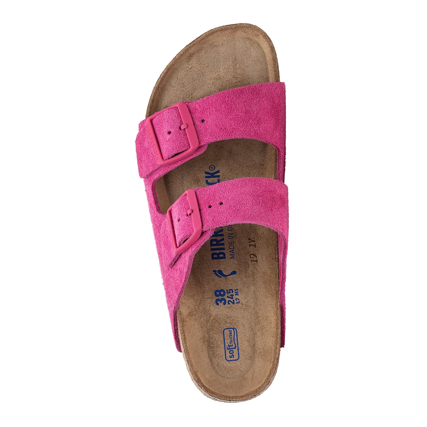Peltz Shoes Women's Birkenstock Arizona Soft Footbed Sandal - Narrow Width FUSCHIA 1021 442 N